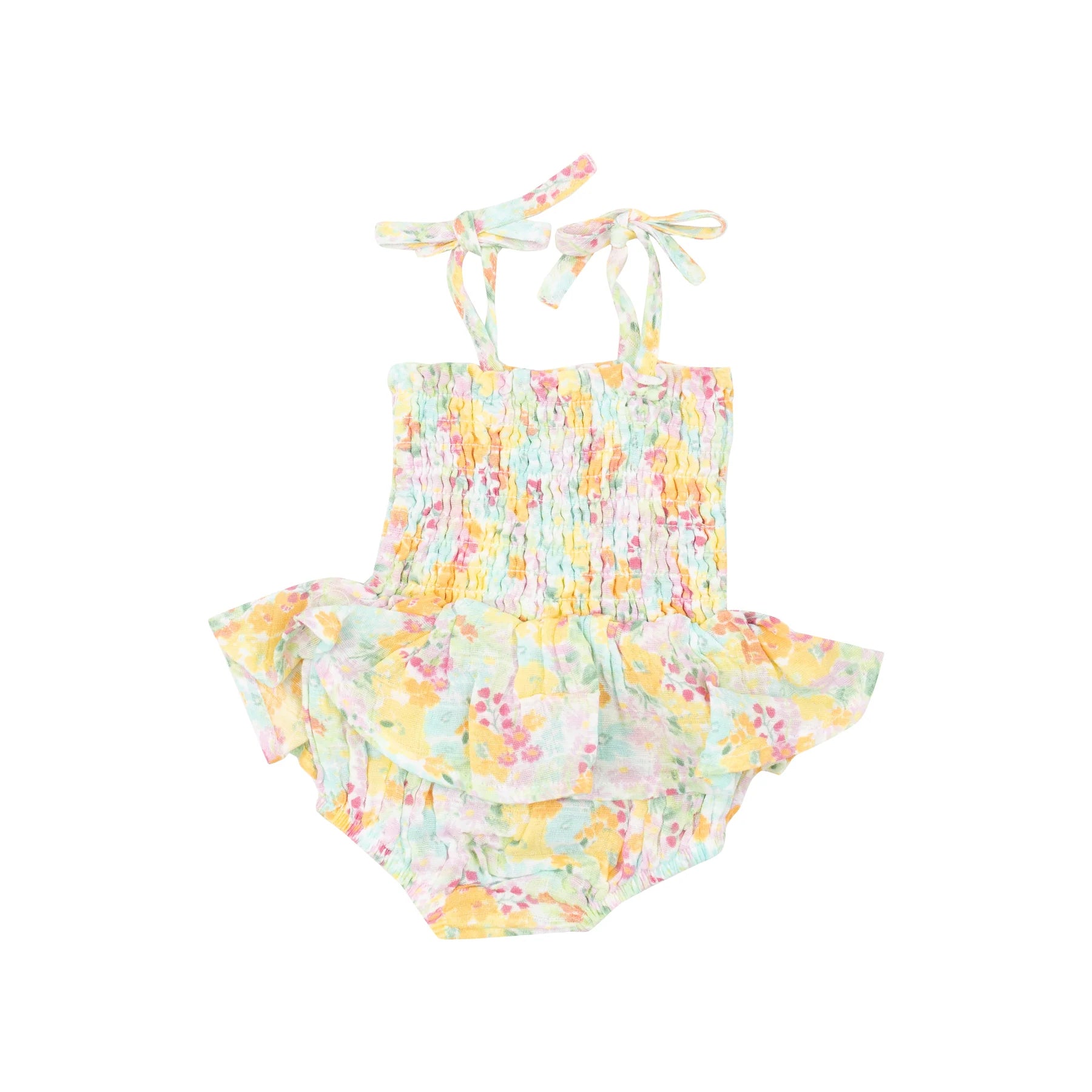 Smocked Bubble with Skirt - Spring Meadow