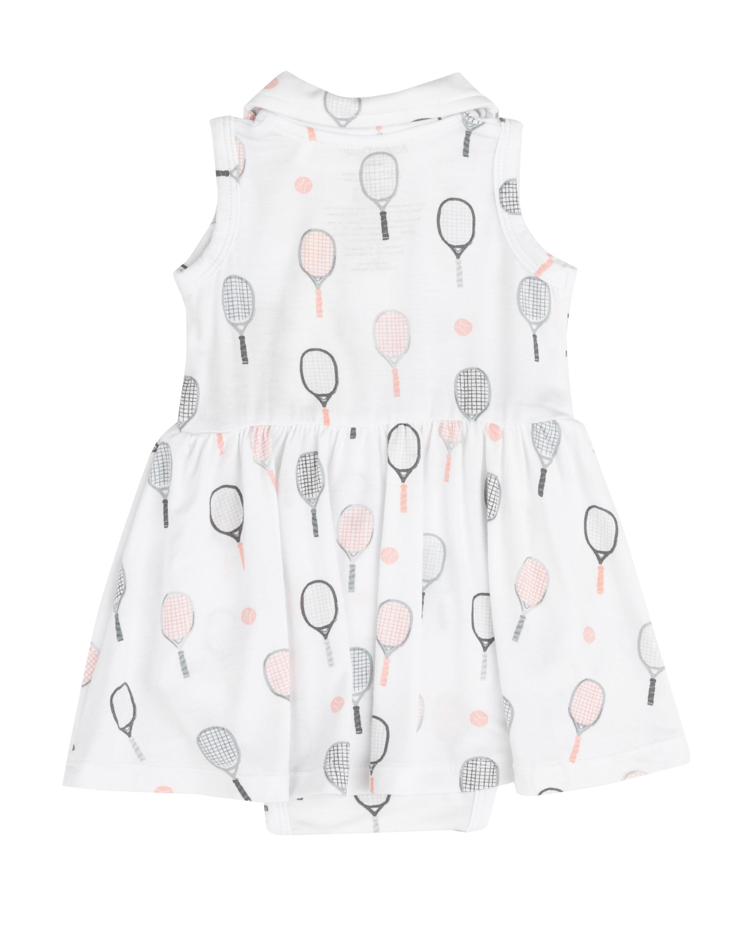 Tennis Tank Bodysuit Dress and Bow Headband - Tennis Pink / Gingham