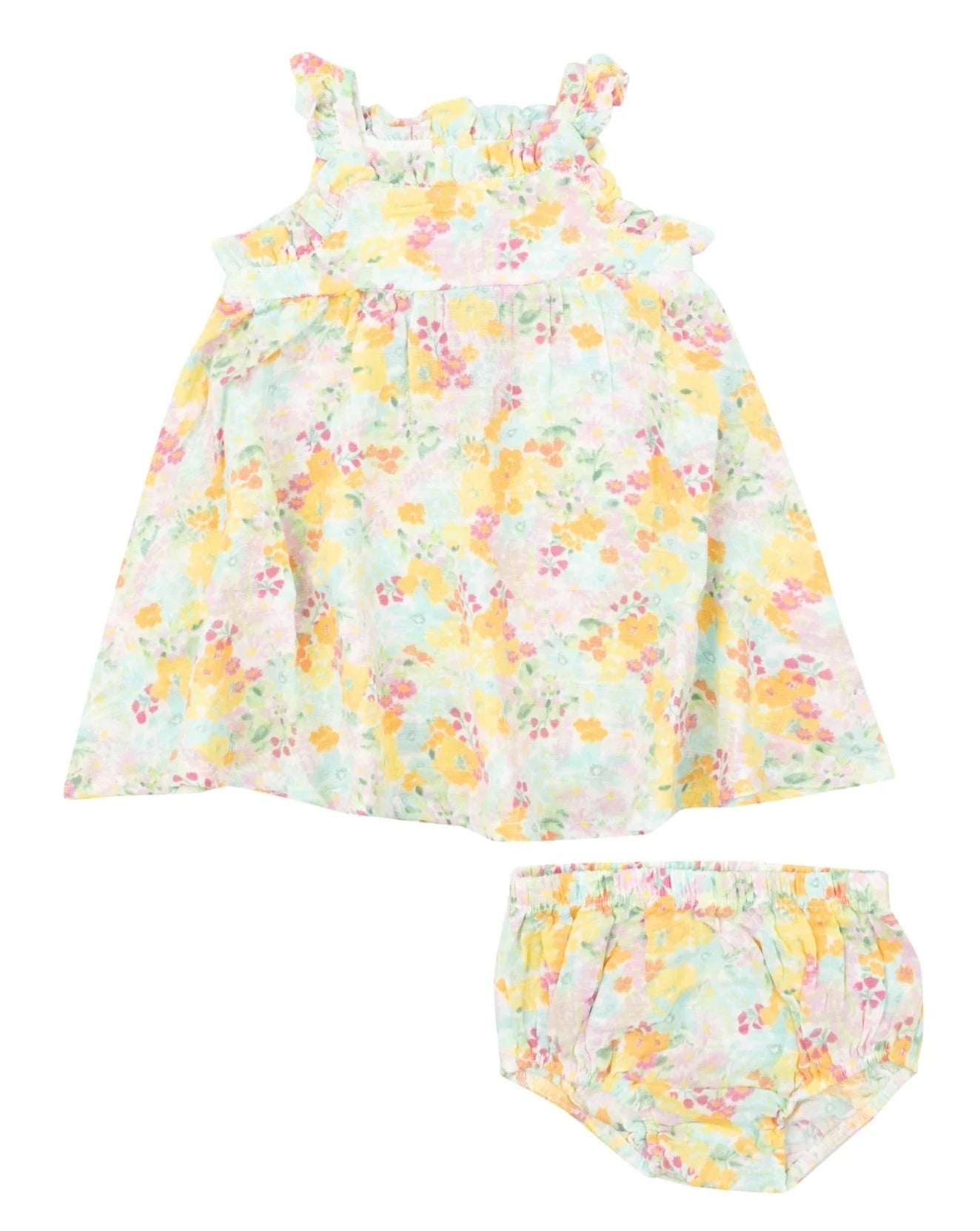 Paperbag Ruffle Sundress with Diaper Cover - Spring Meadow