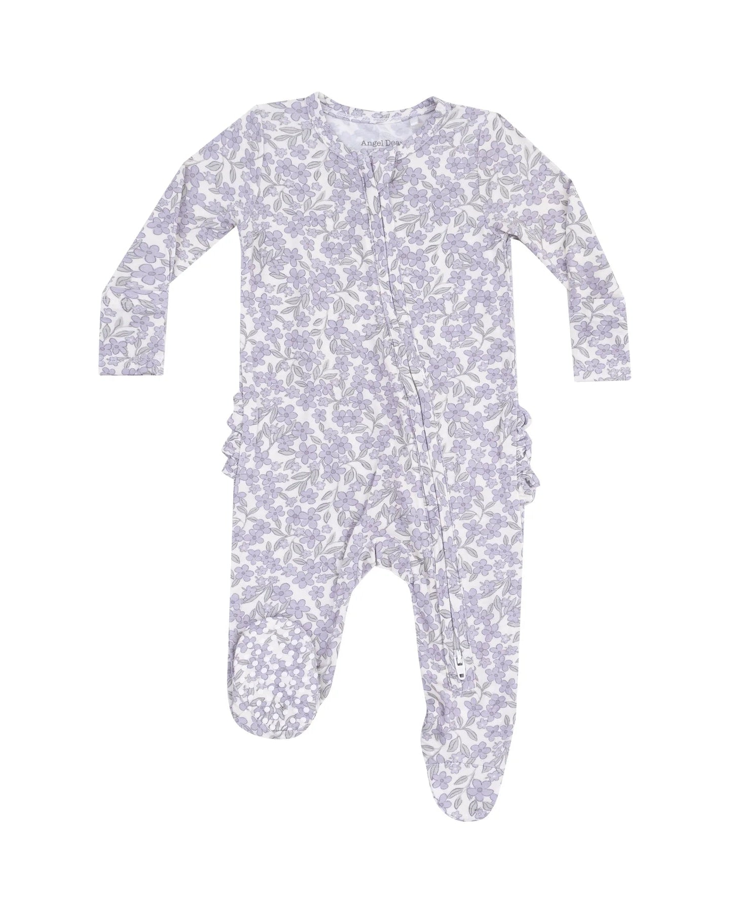 2 Way Zipper Ruffle Back Footie - Forget Me Not Floral