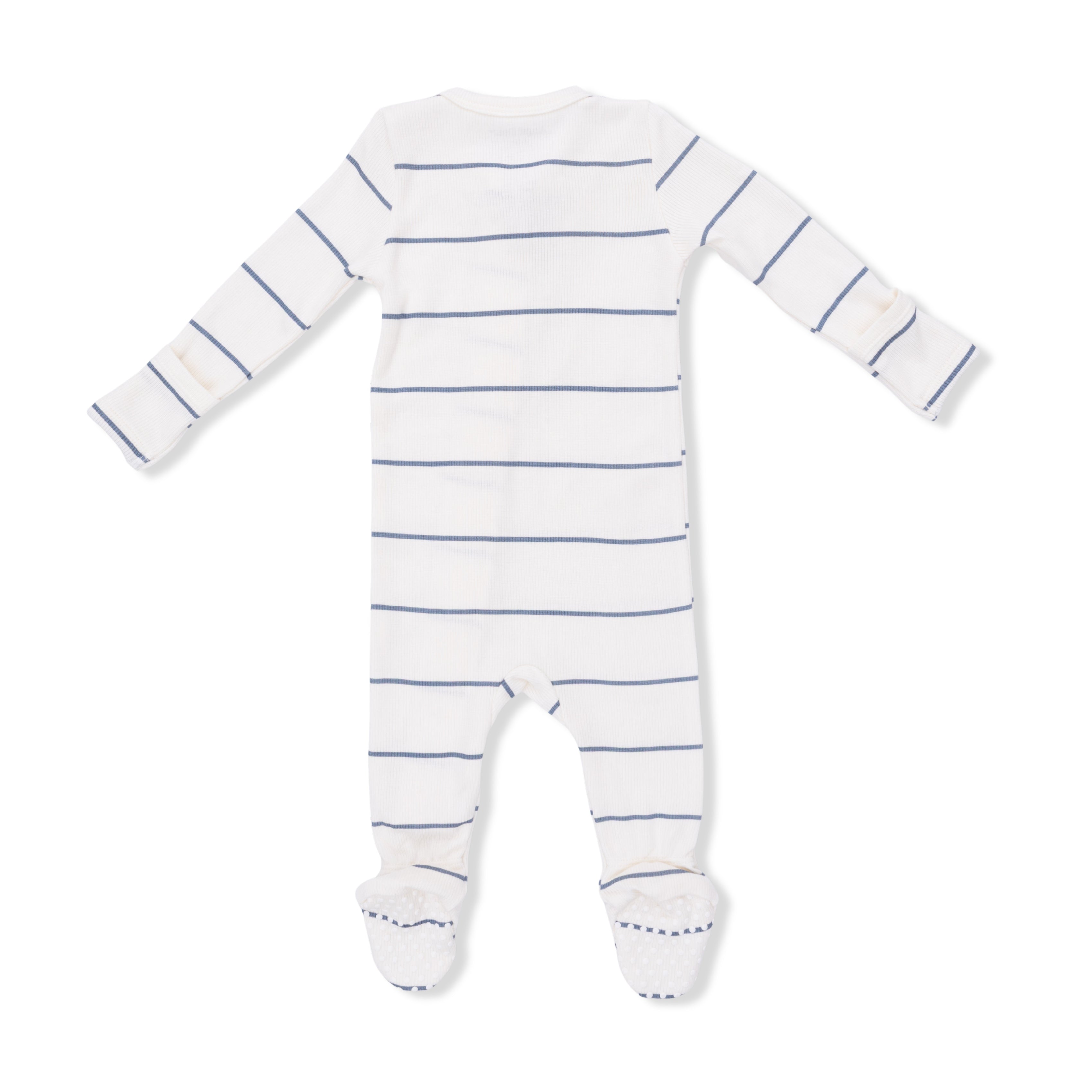 2 Way Zipper Footie - Vintage Stripe