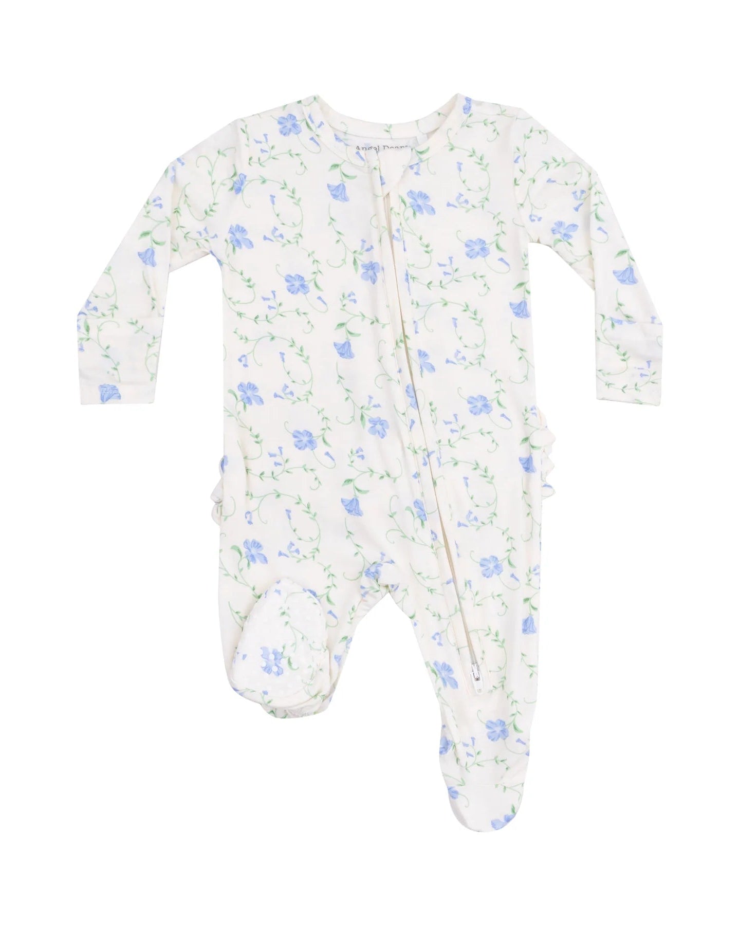 2 Way Zipper Ruffle Back Footie - Sweet Vines