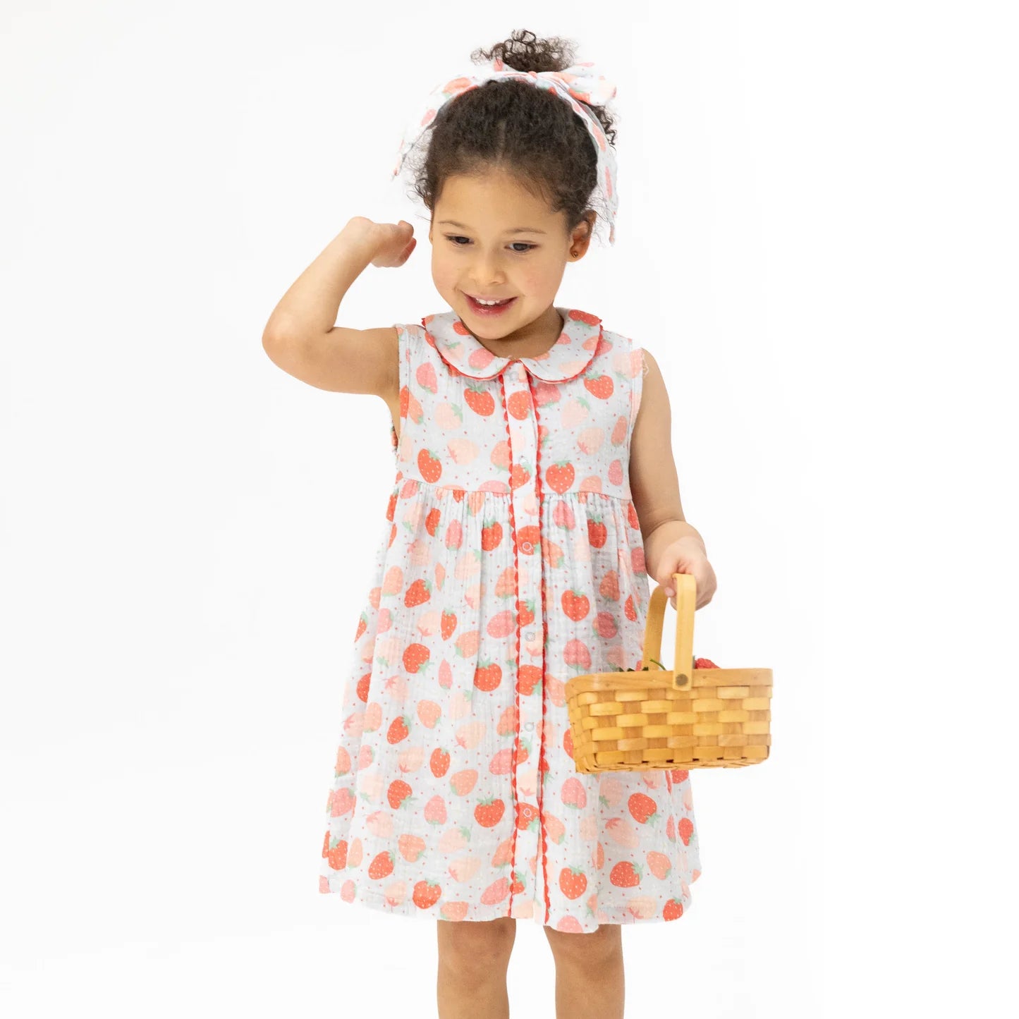 Jill Dress Sleeveless with Bloomer - Strawberry Bliss