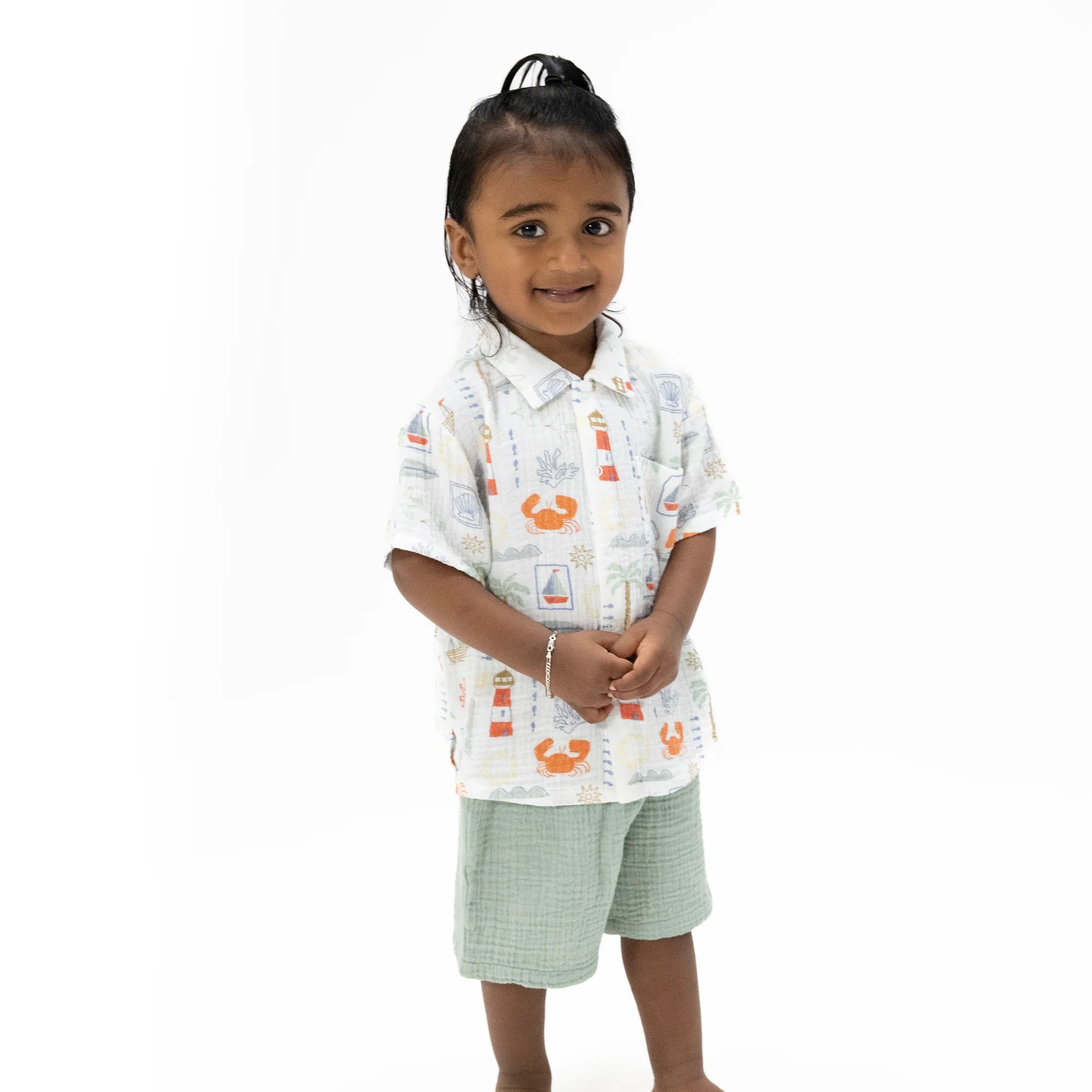 Polo Button Up with Casual Short - Club Mediterranean