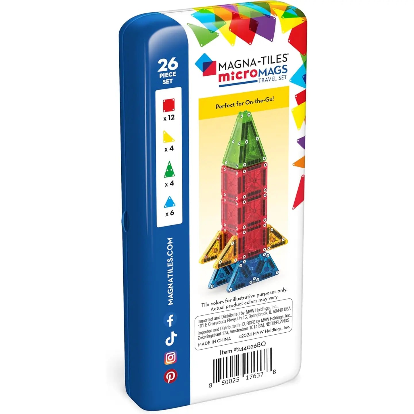 Magna-Tiles Micromags 26-Piece Travel Set