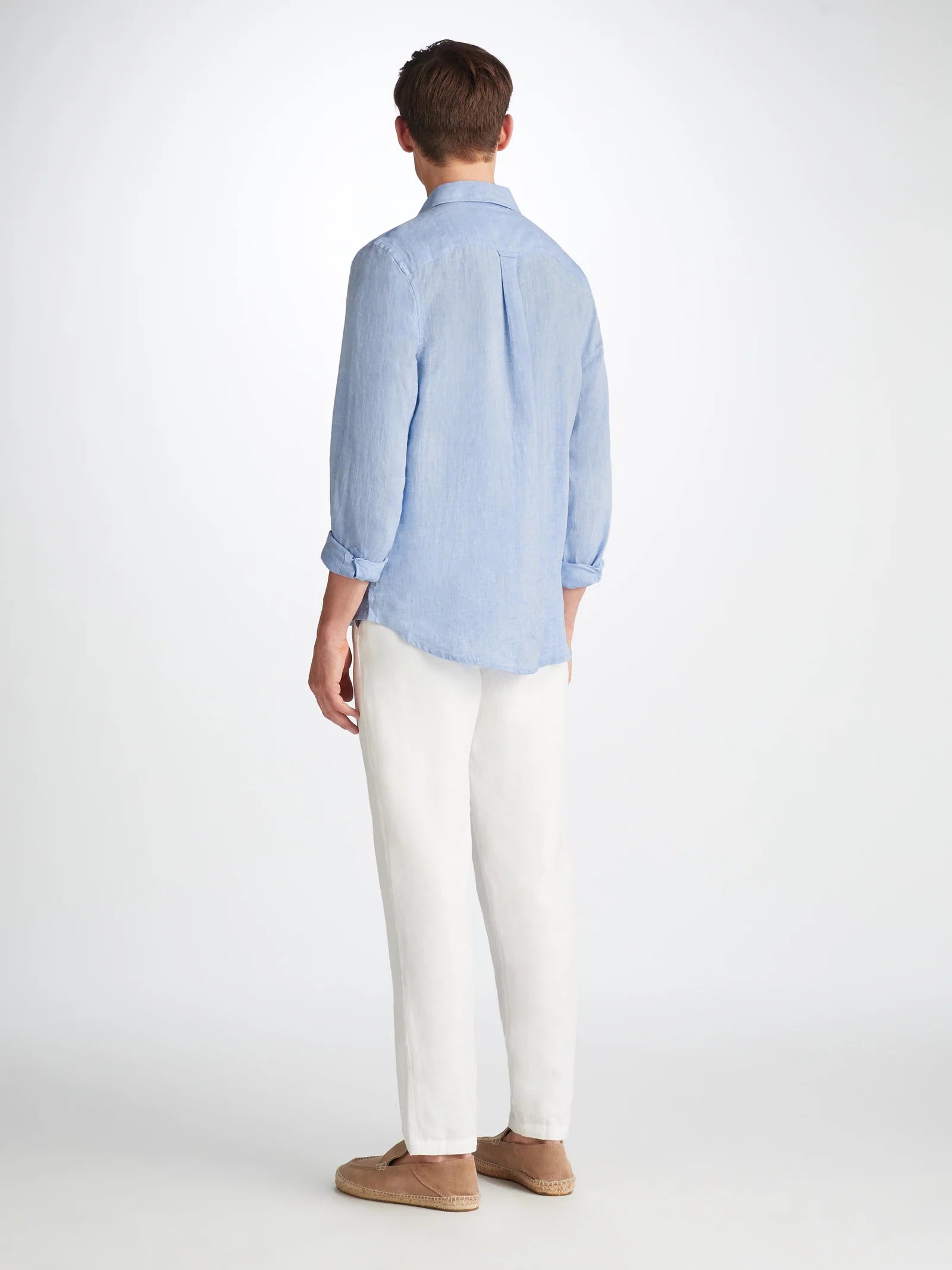 Monaco Linen Blue Shirt - Light Blue