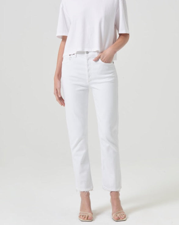 Riley High-Rise Straight Crop - Sour Cream