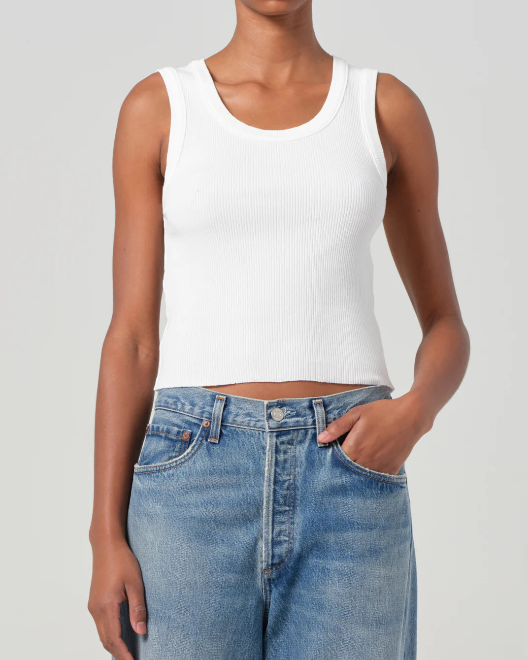 Shrunken Poppy Tank - White