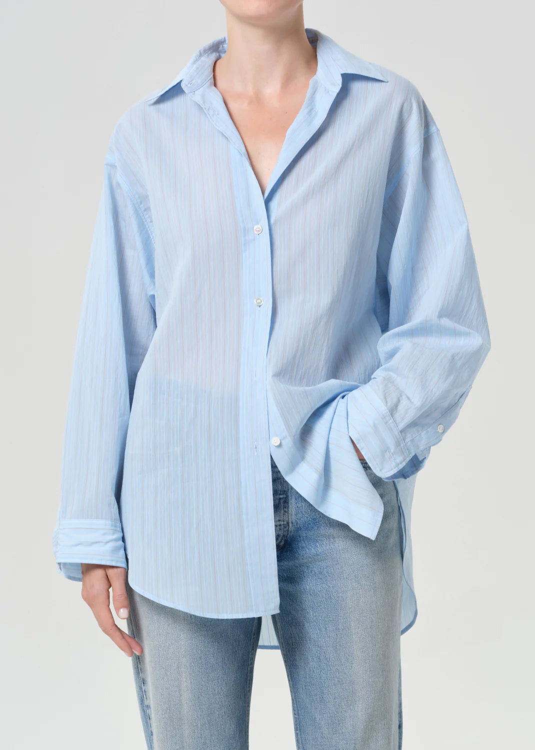 Sona Shirt - Fontana Stripe/Powder Blue