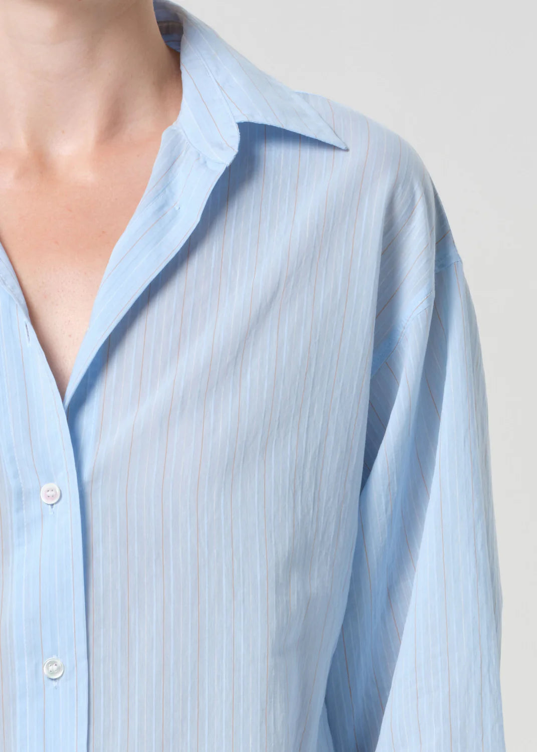 Sona Shirt - Fontana Stripe/Powder Blue