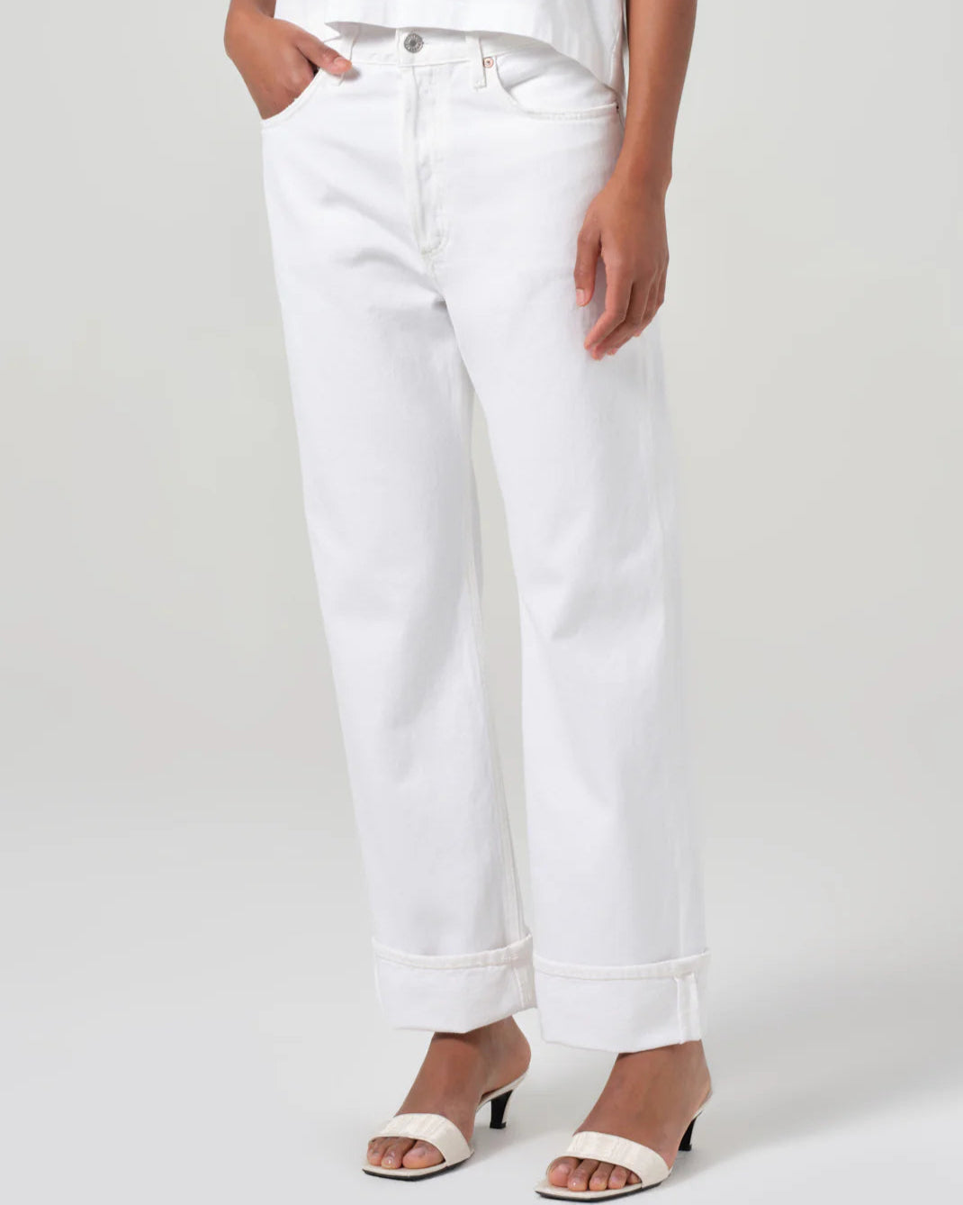 Fran Low Slung Straight - Milkshake