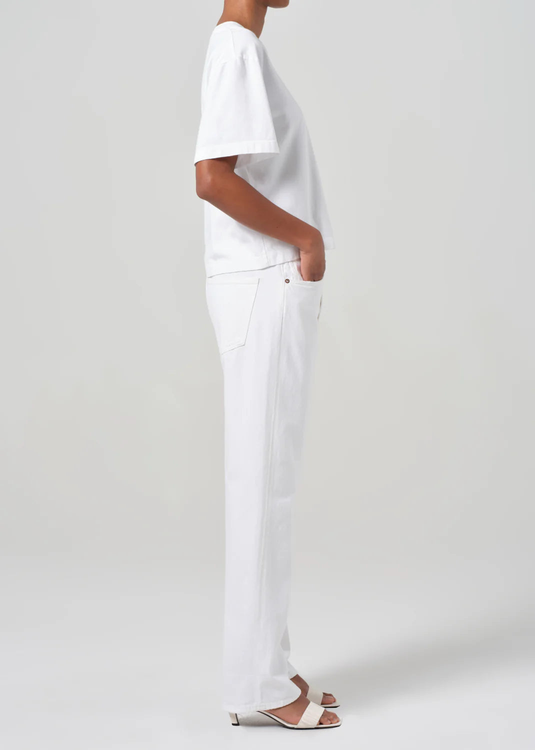 Fran Low Slung Straight - Milkshake