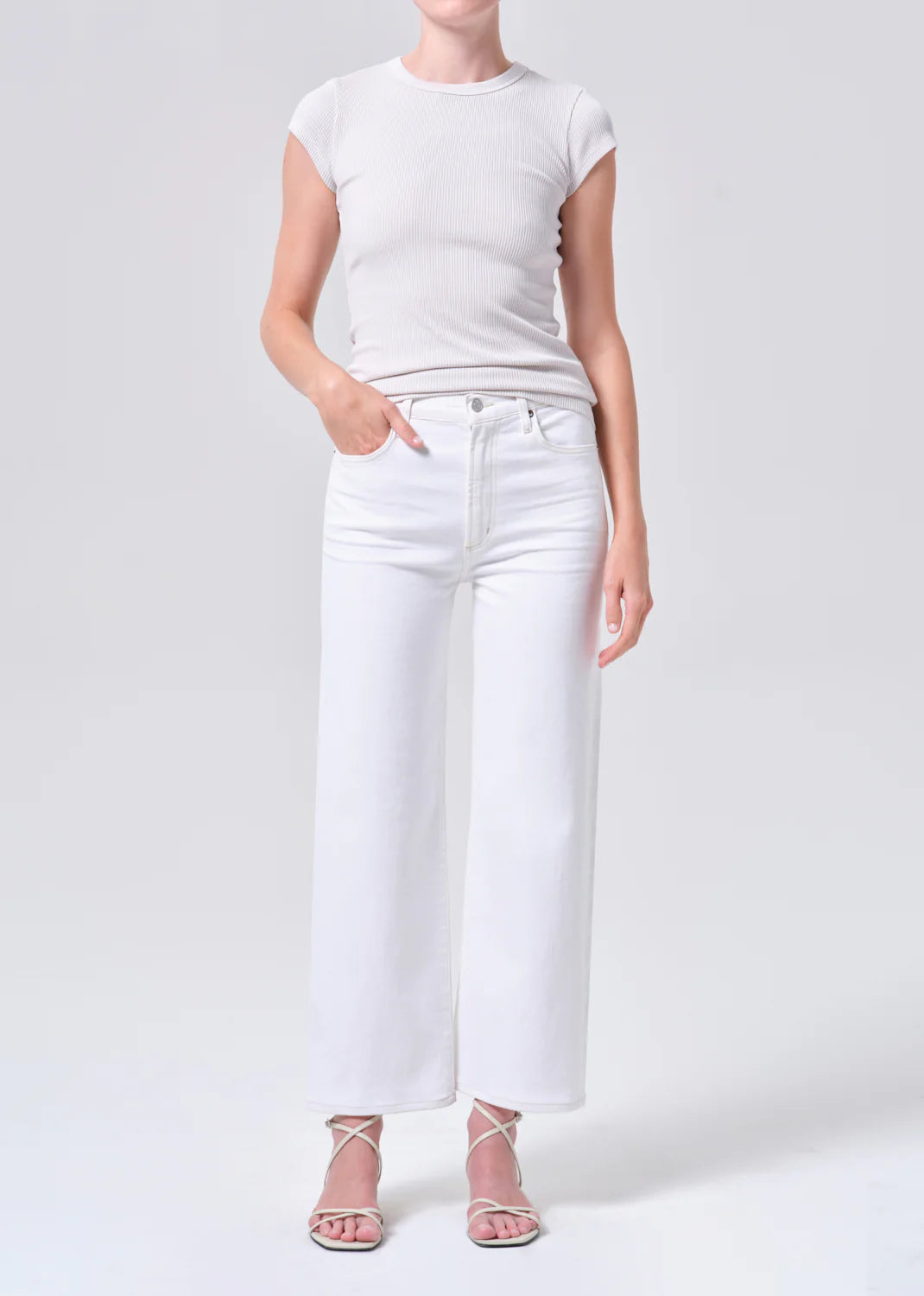 Harper Crop Jean (Comfort Stretch) - White Wash