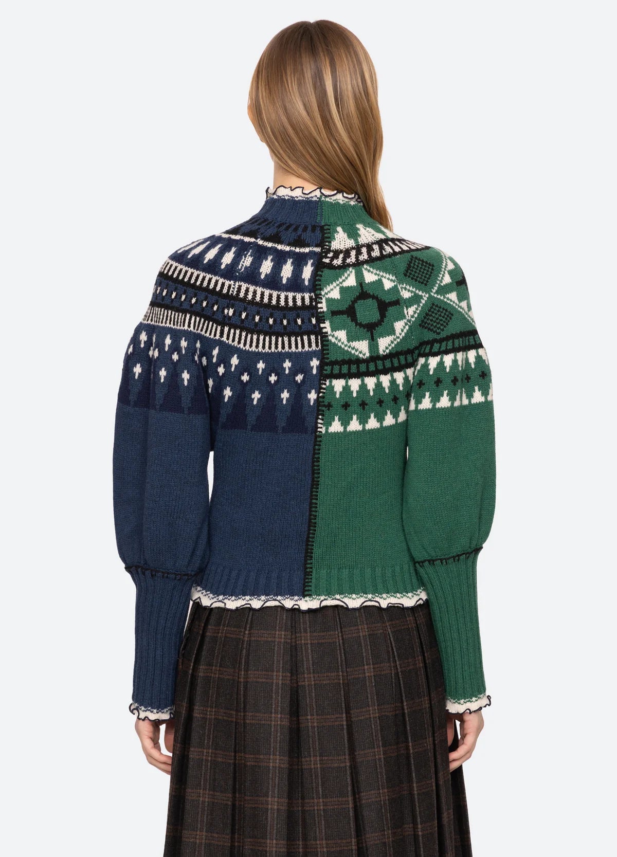 Linea Zip Front Cardigan - Green/Blue