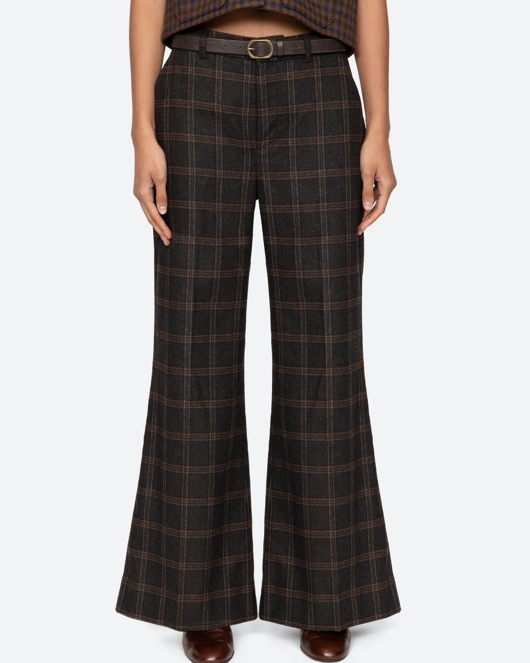 Monroe Pants - Plaid Black/Brown