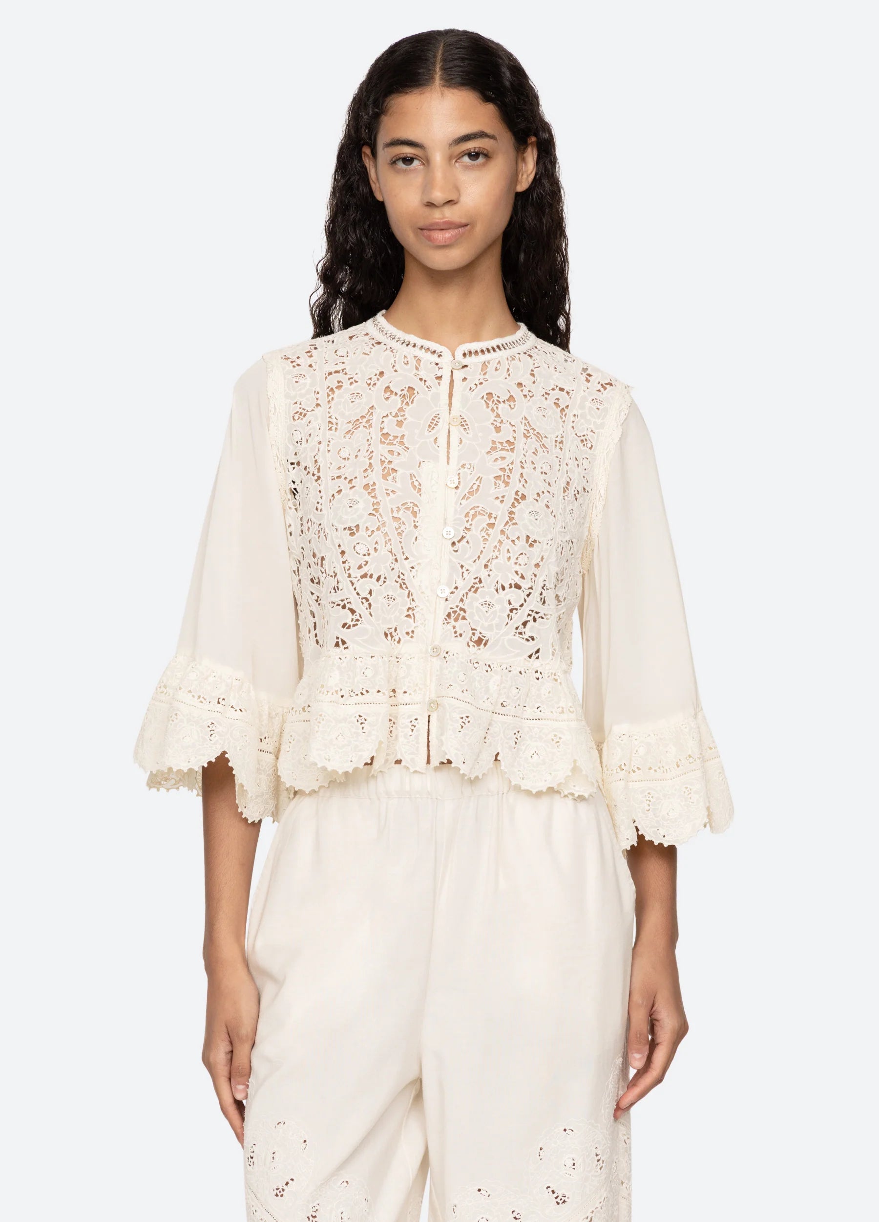 Shanna Lace Top - Cream