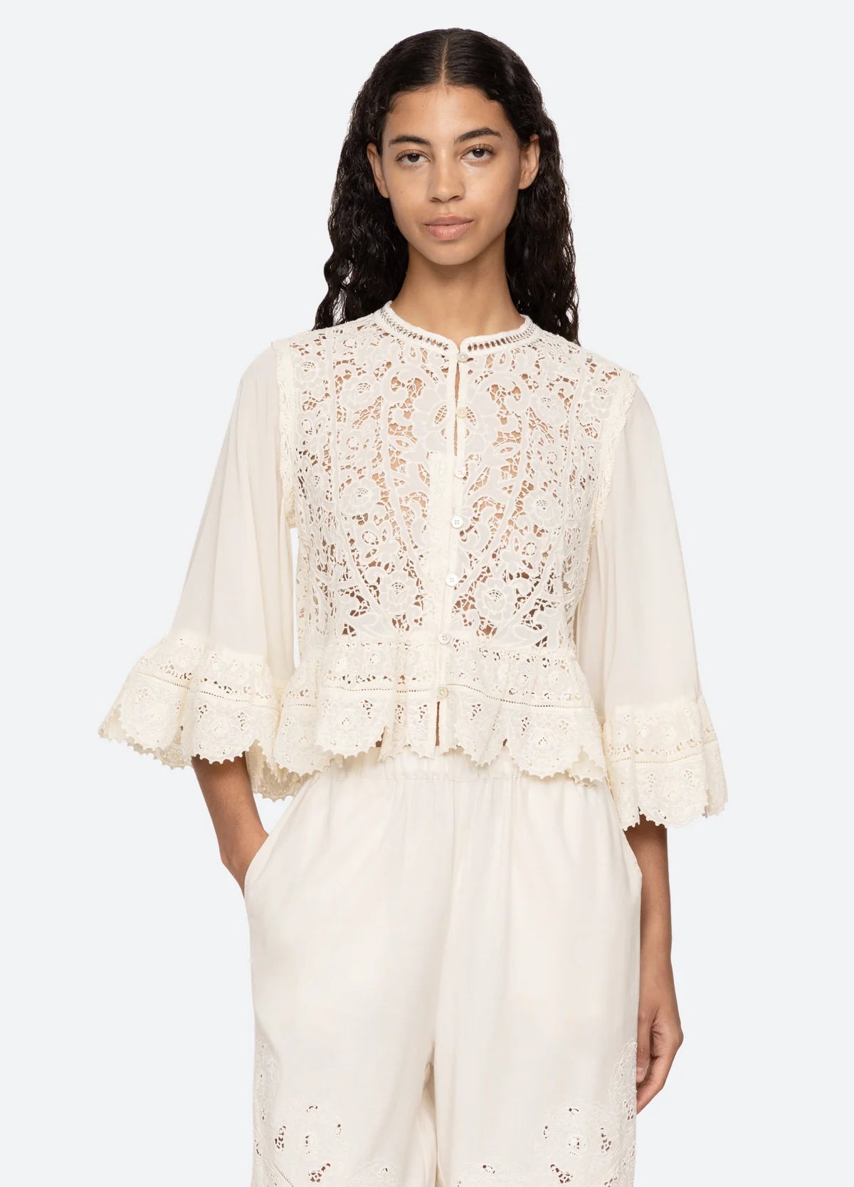 Shanna Lace Top - Cream