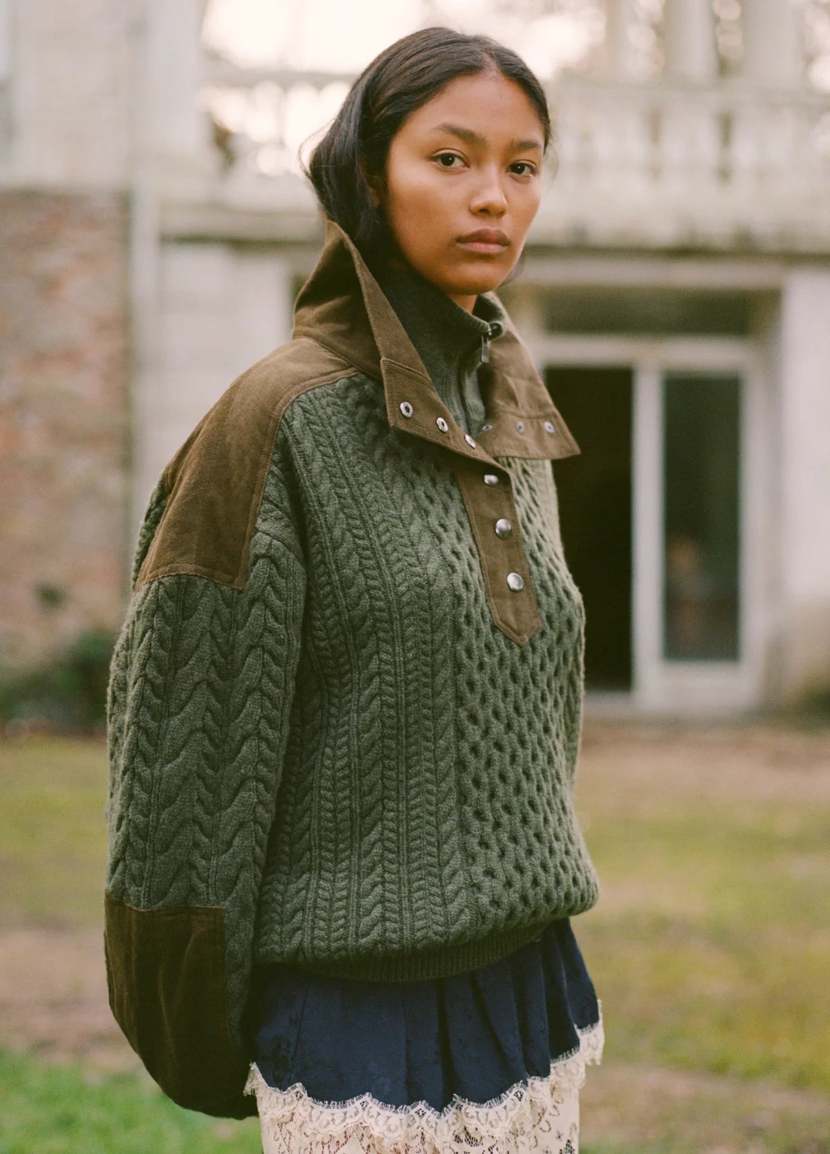 Allen Cable Sweater - Green