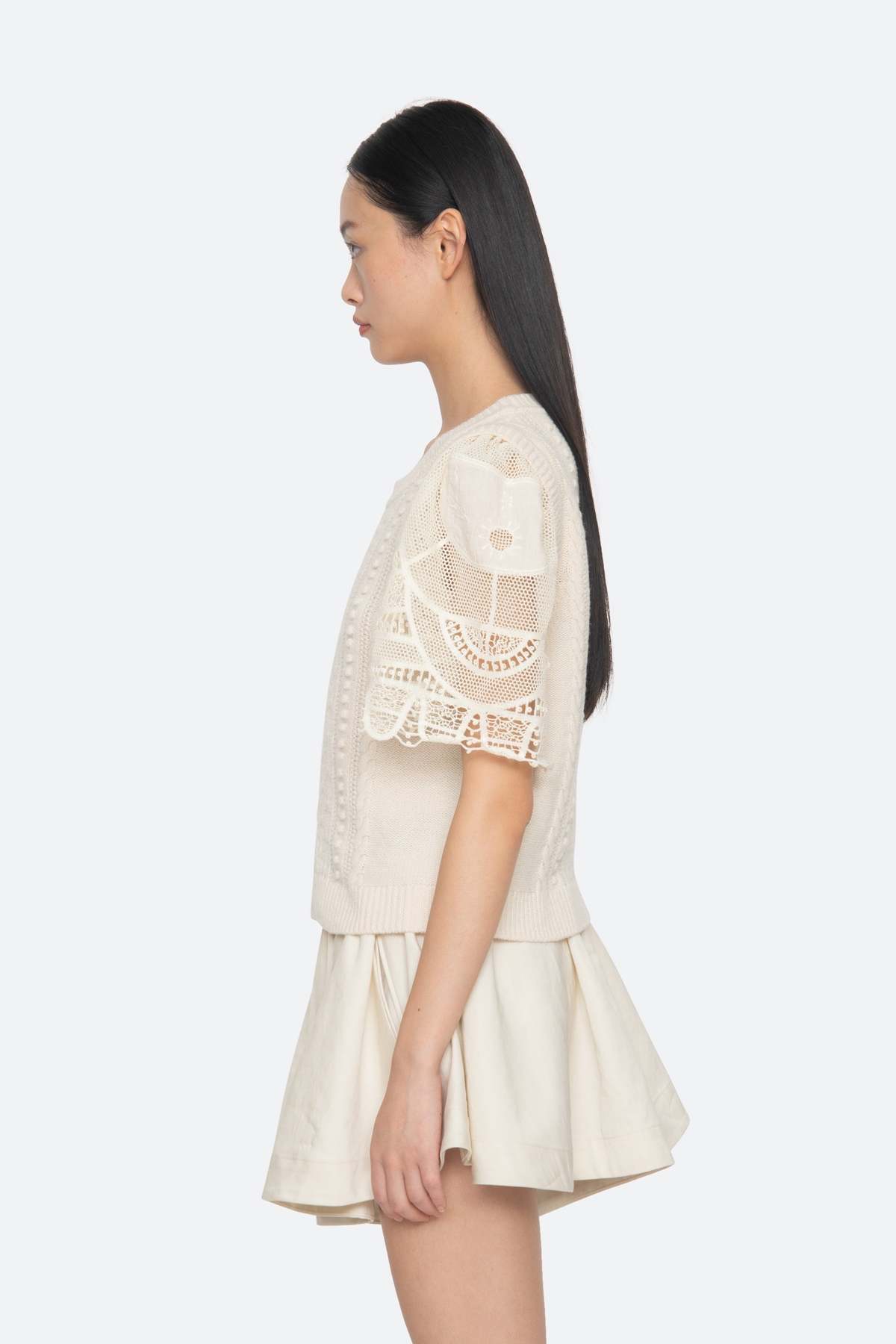 Alina Combo Sweater - Cream