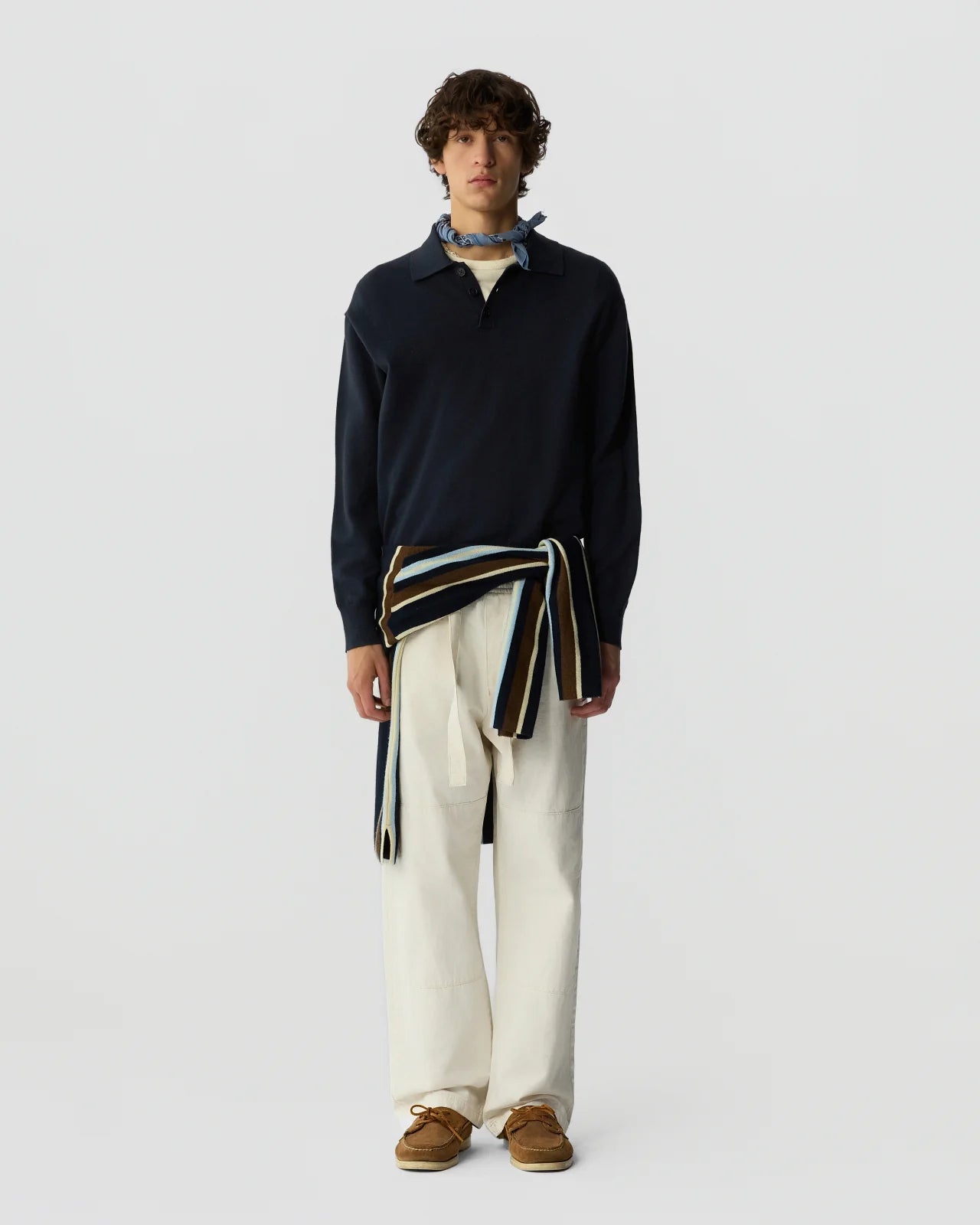 Allday Polo in Cotton Cashmere - Midnight