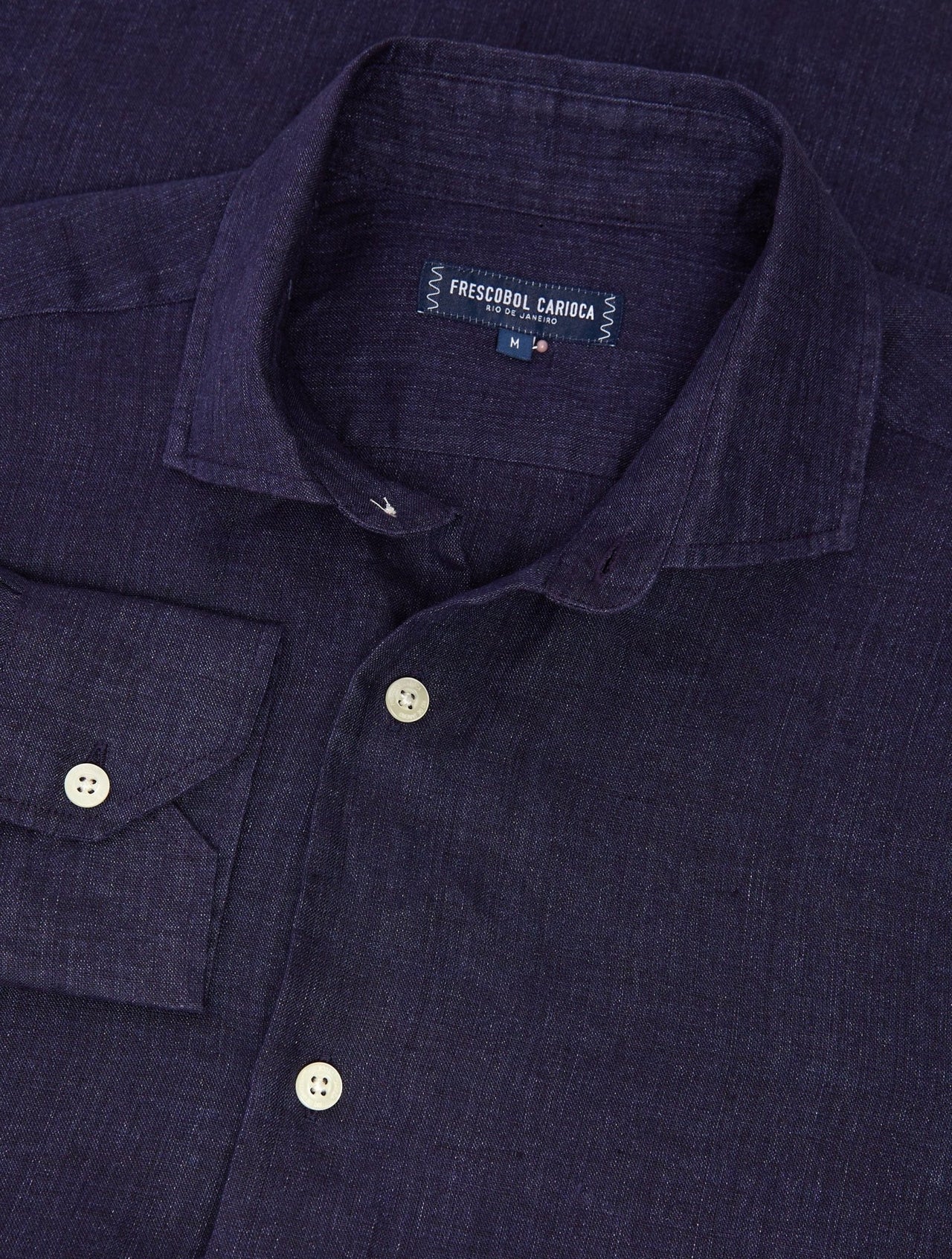 Antonio Linen Shirt - Midnight Blue