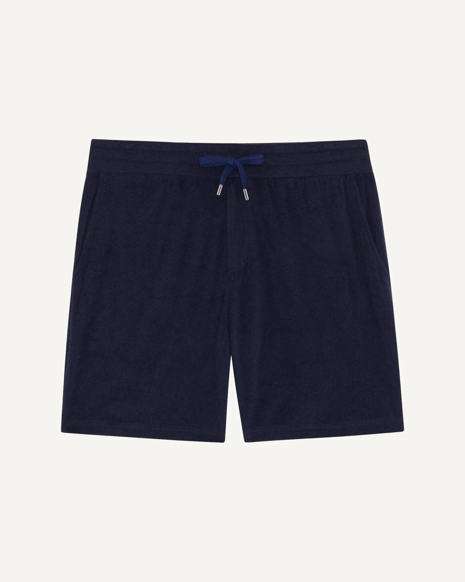 Augusto Terry Cotton Shorts - Navy Blue