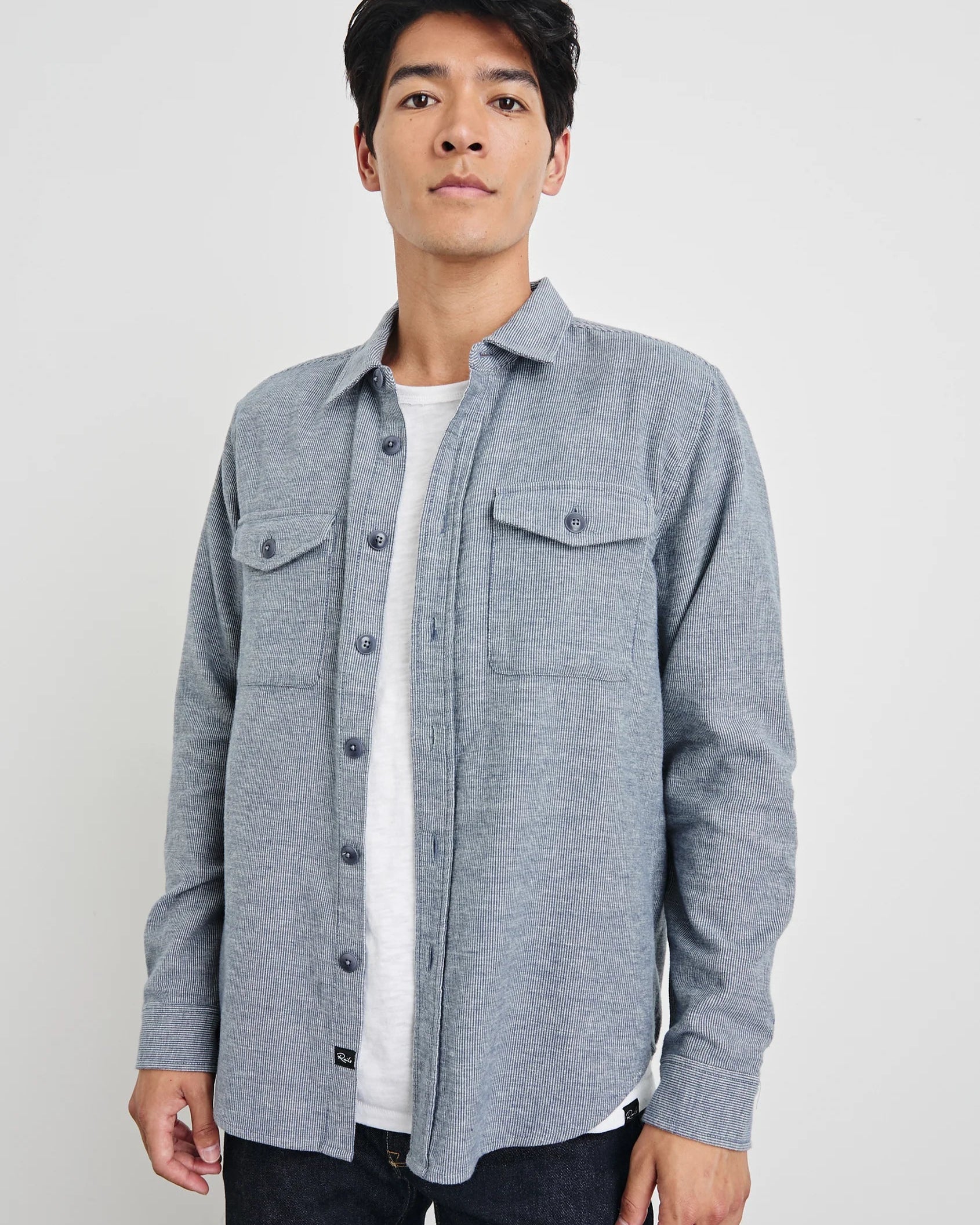 Burr Shirt Jacket - Denim White