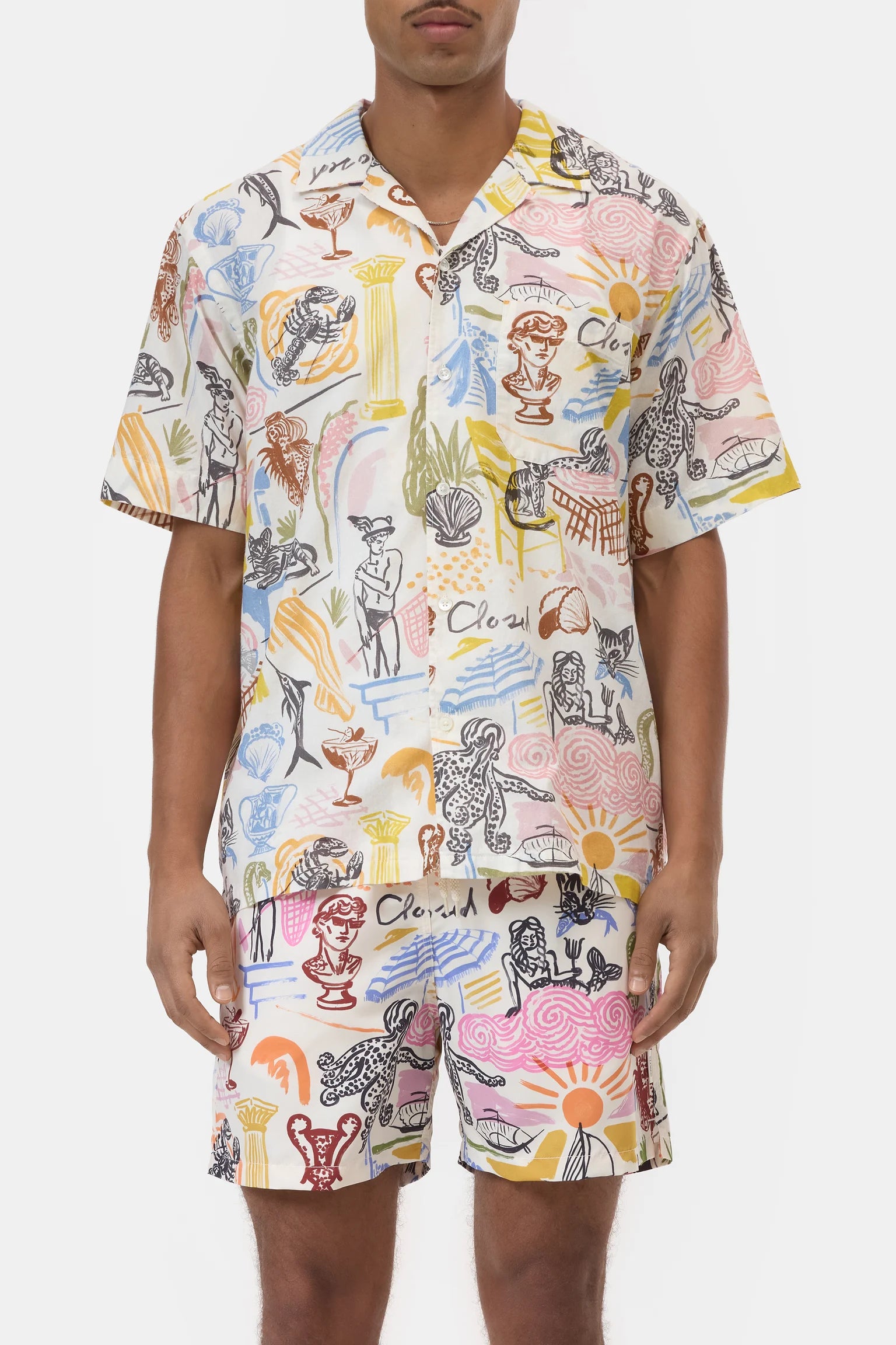 Resort Shirt With Graphic Print - Multi Color
