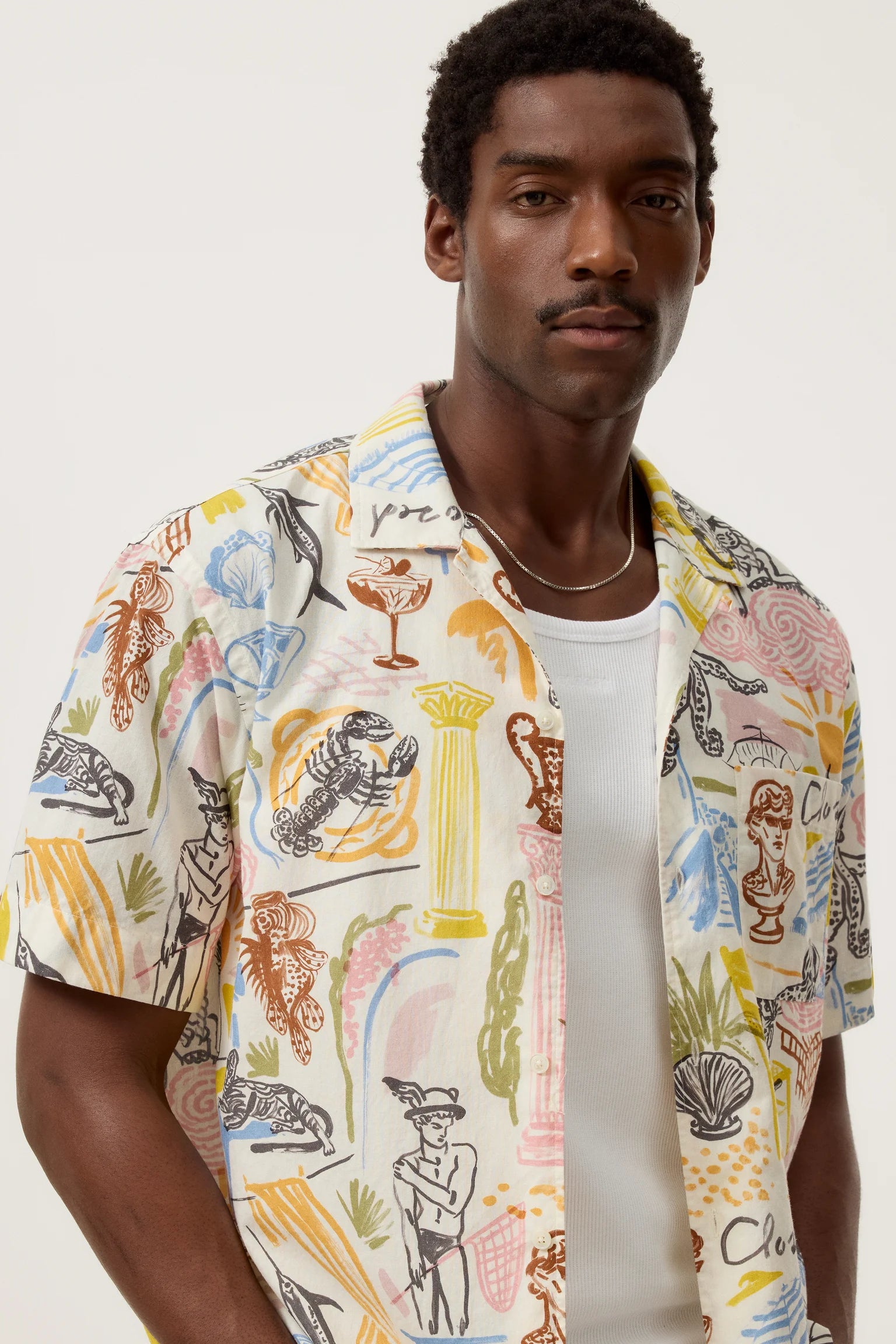 Resort Shirt With Graphic Print - Multi Color