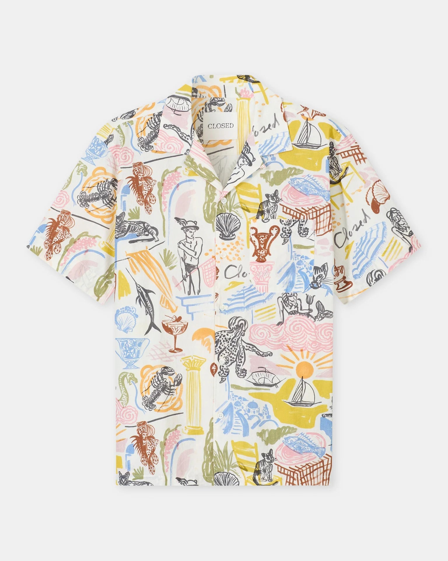 Resort Shirt With Graphic Print - Multi Color