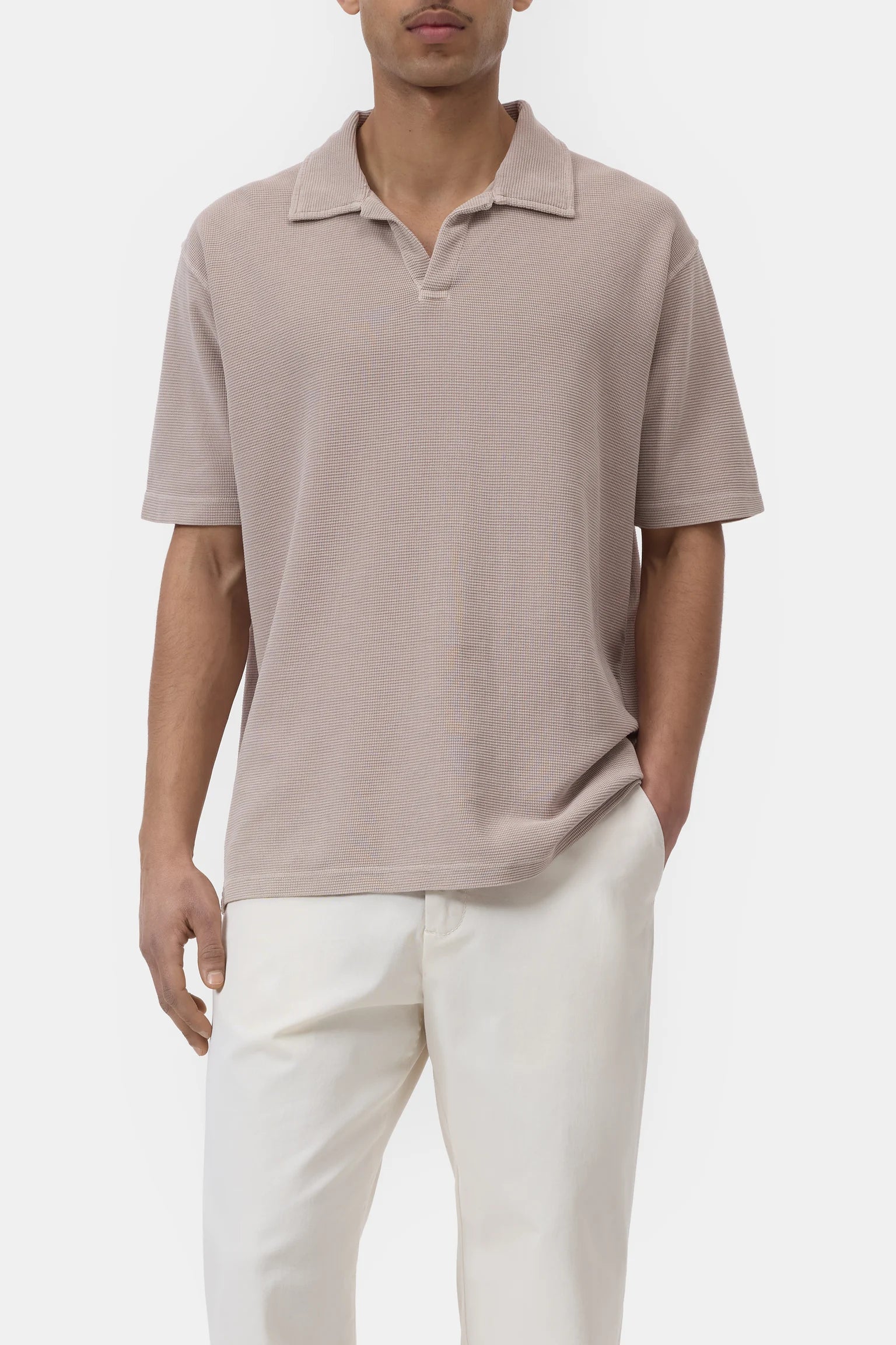 Short Sleeve Polo - Clay Beige