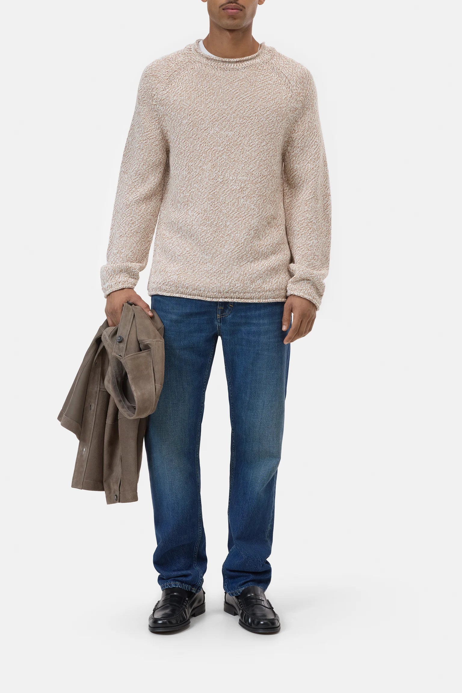 Raw Edged Knit - Rock Beige