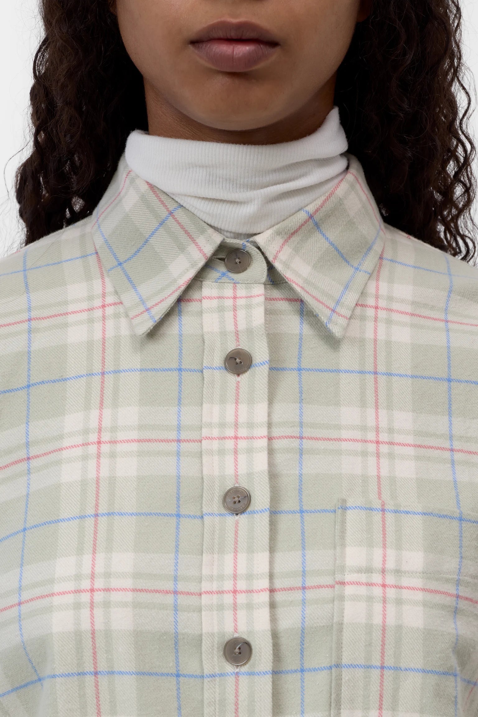 Cropped Oversized Shirt - Stoneleaf Green
