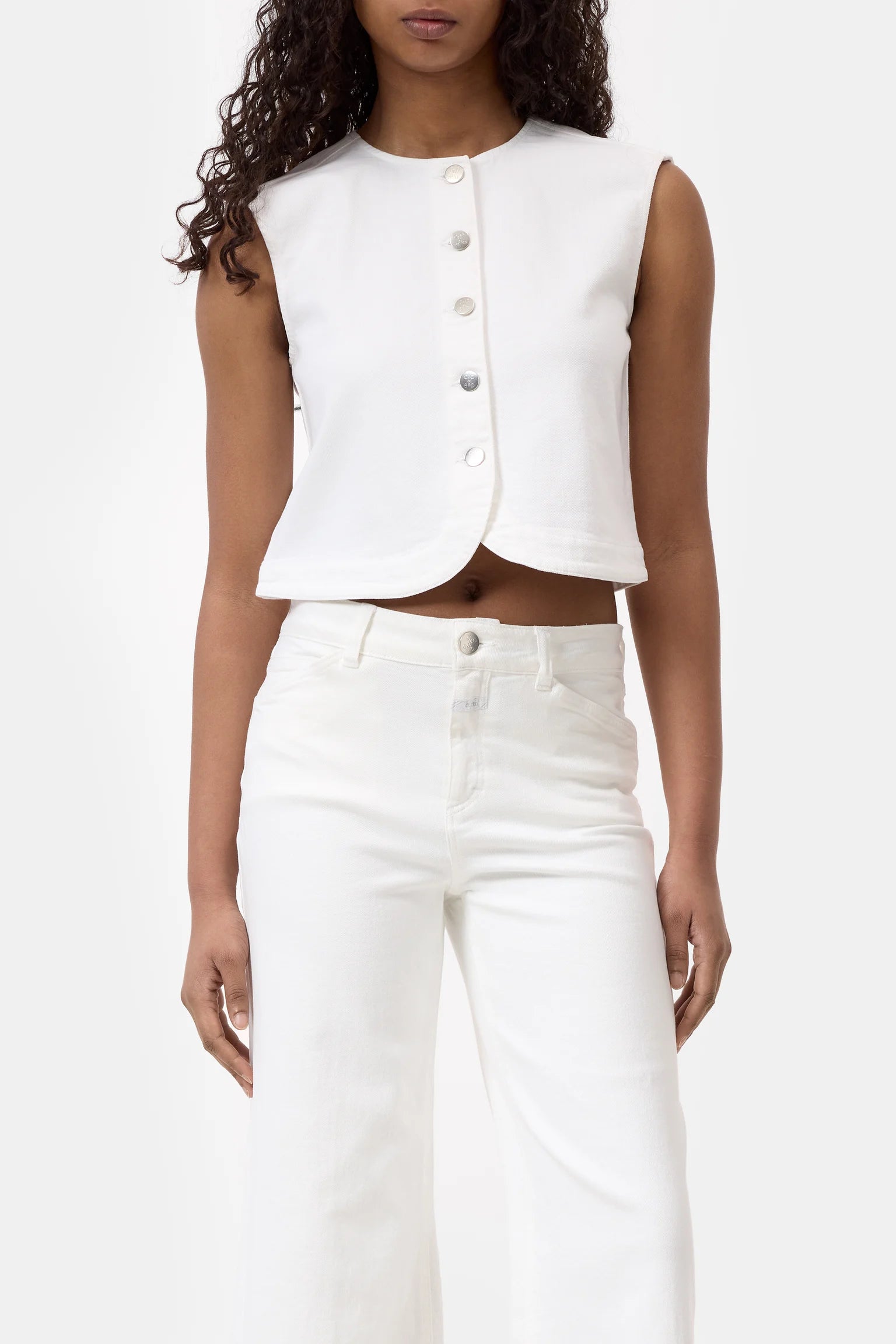 Denim Vest - White