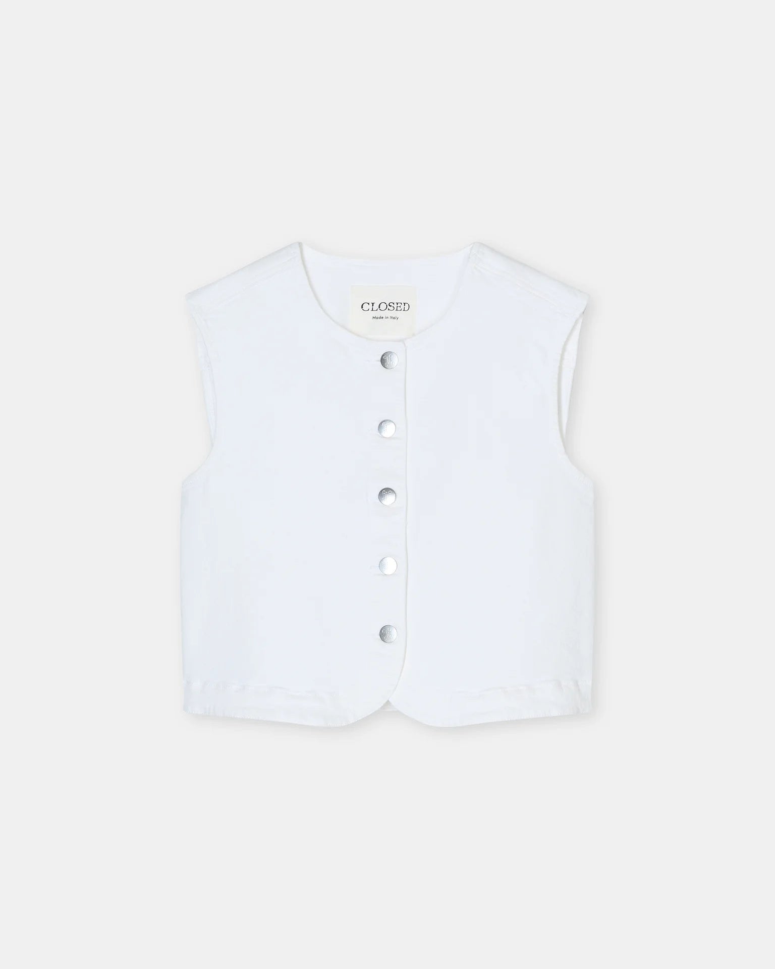 Denim Vest - White