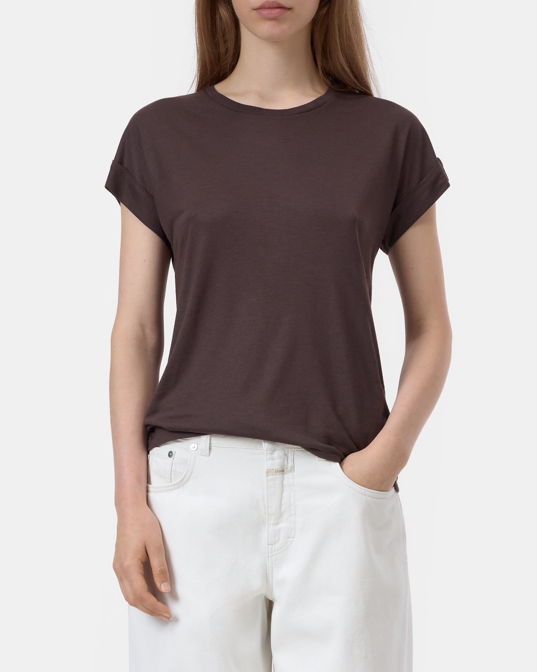 Turn Up T-Shirt - Mahagony Brown