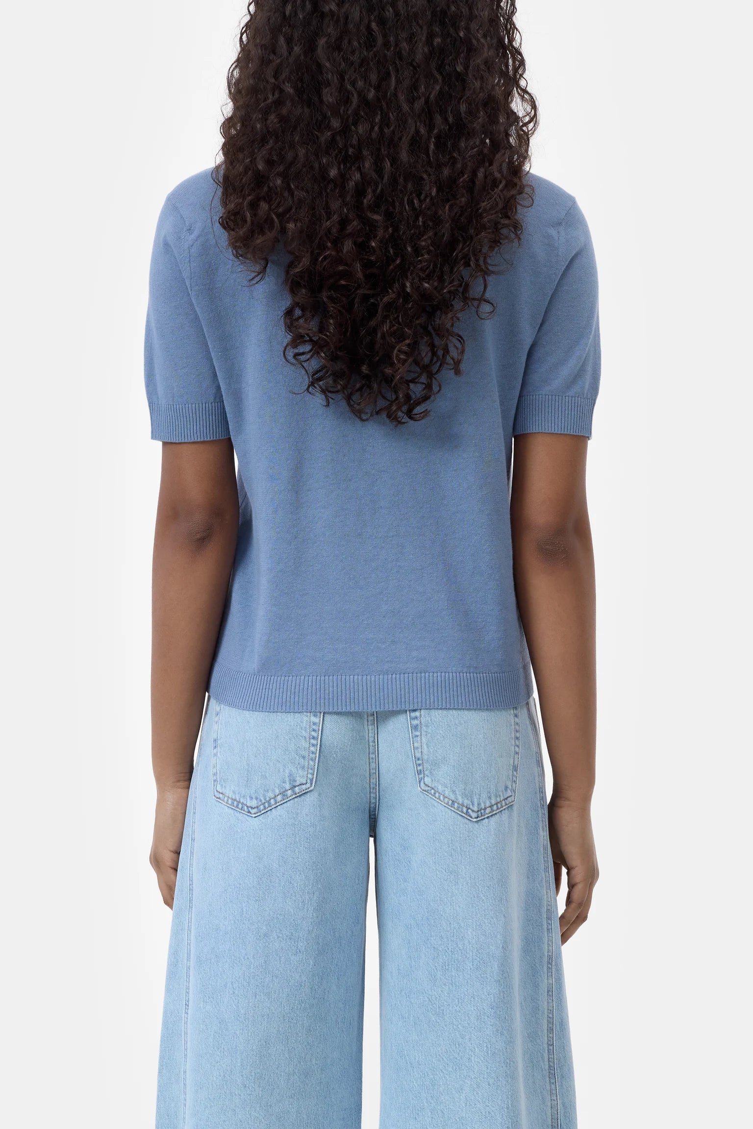 V-neck Short Sleeve - Stone Blue