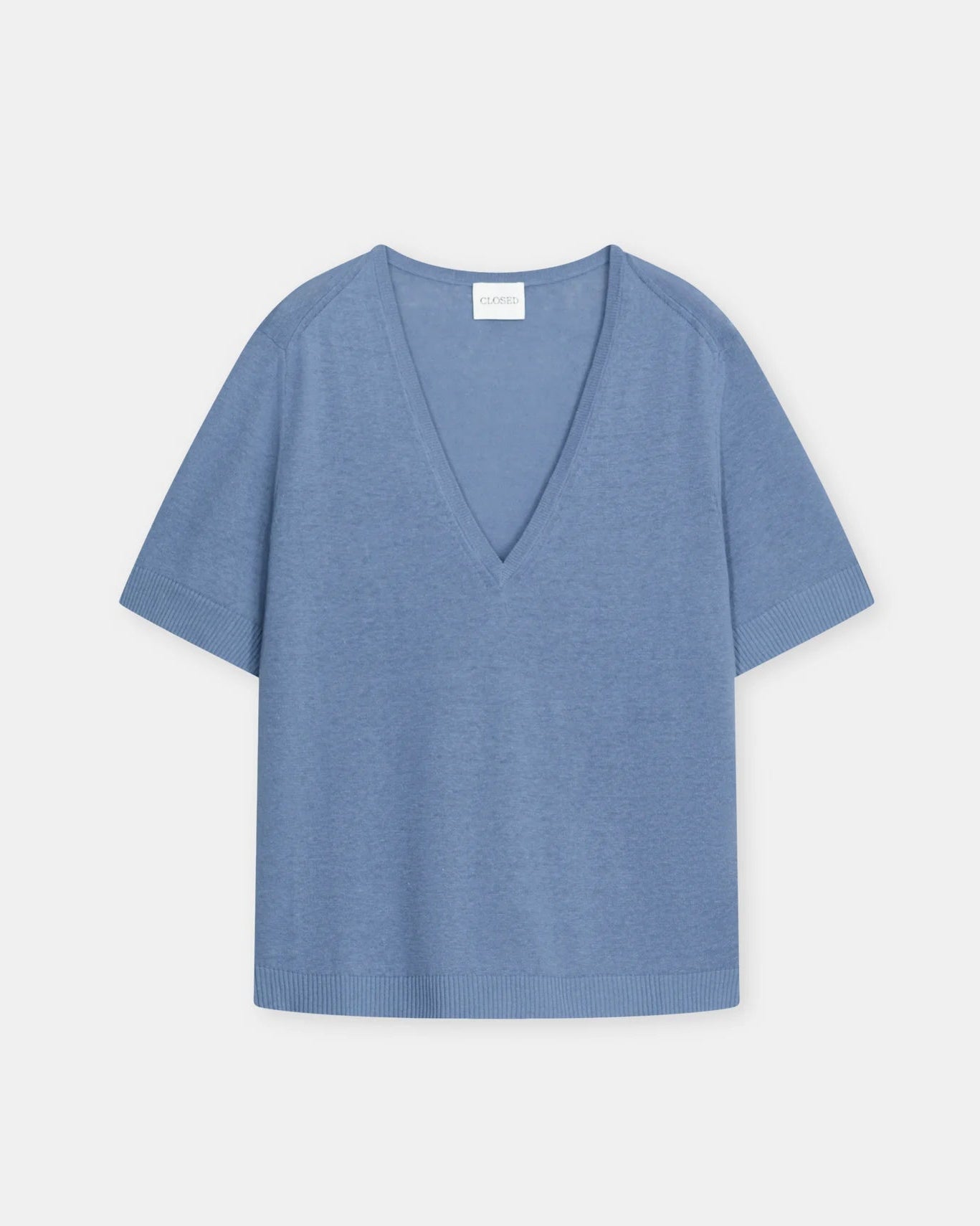 V-neck Short Sleeve - Stone Blue