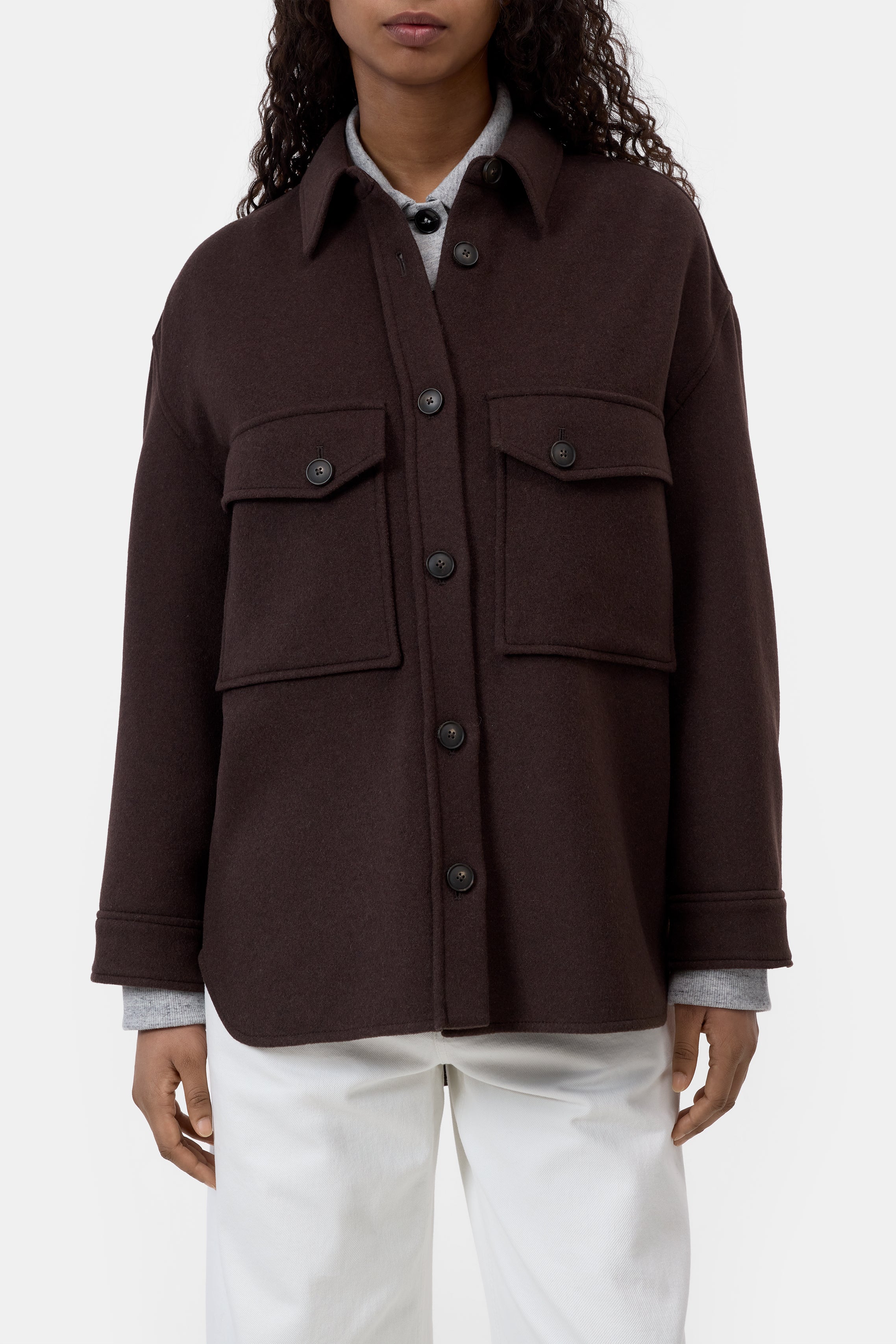 Oversize Shacket - Mahagony Brown