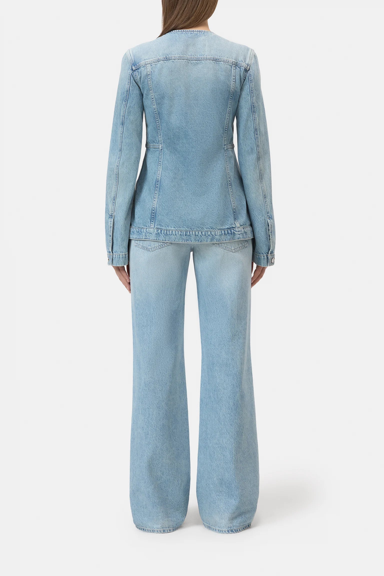 Fitted Denim Jacket - Light Blue