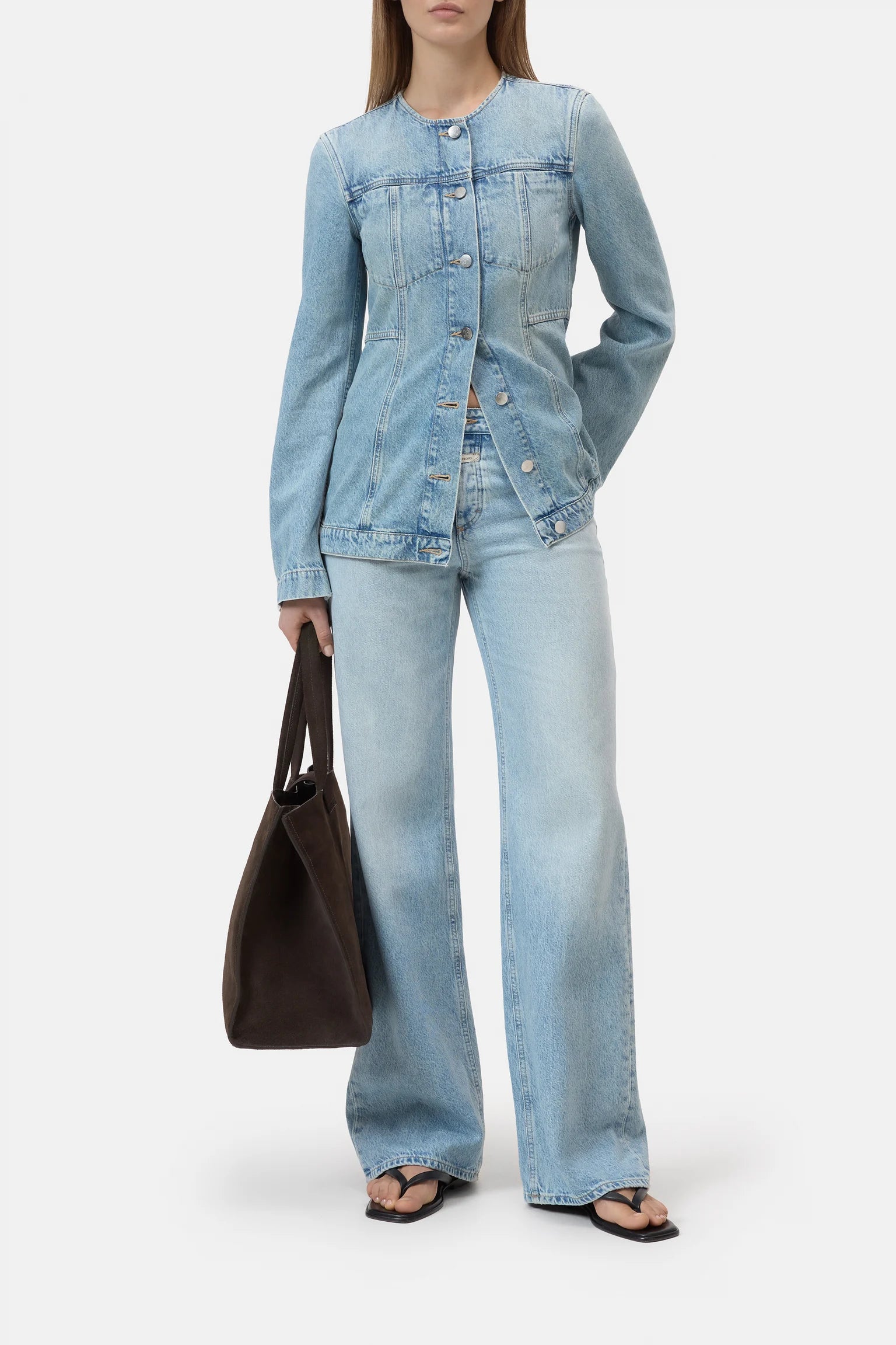 Fitted Denim Jacket - Light Blue