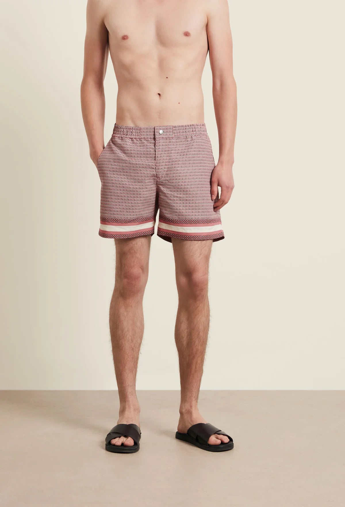 Berkeley Border Printed Swimshort - Rose