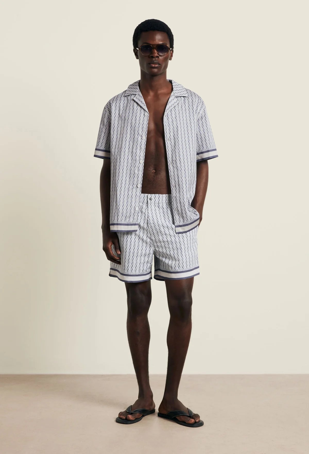 Galliano Border Swimshort - Powder Blue