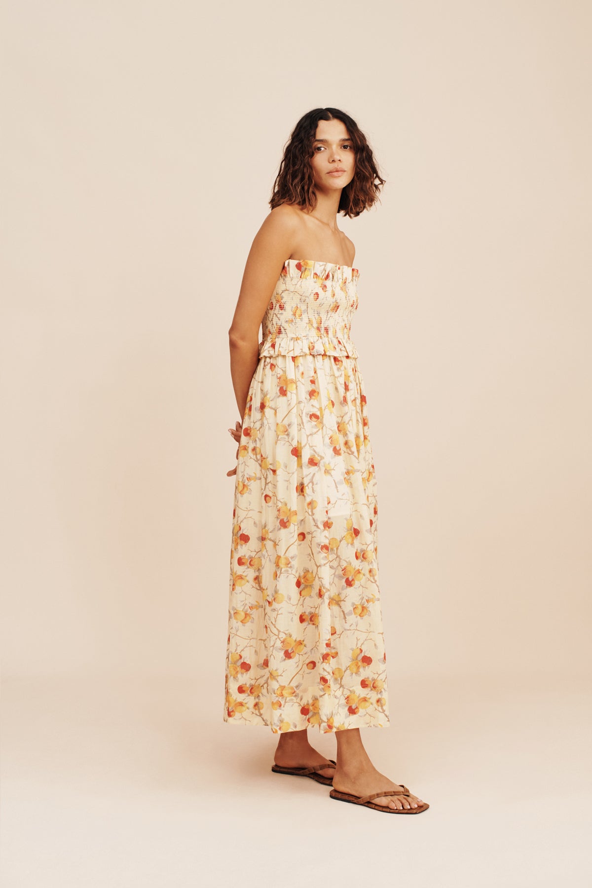 Coby Strapless Dress - Citrus Floral