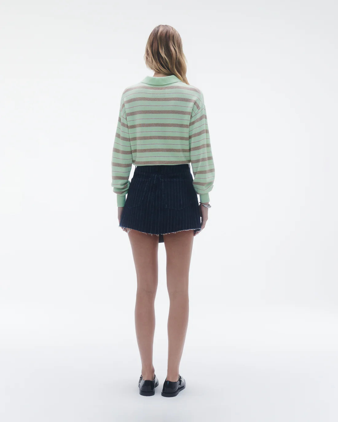Collegiate Stripe Polo - Mint Combo