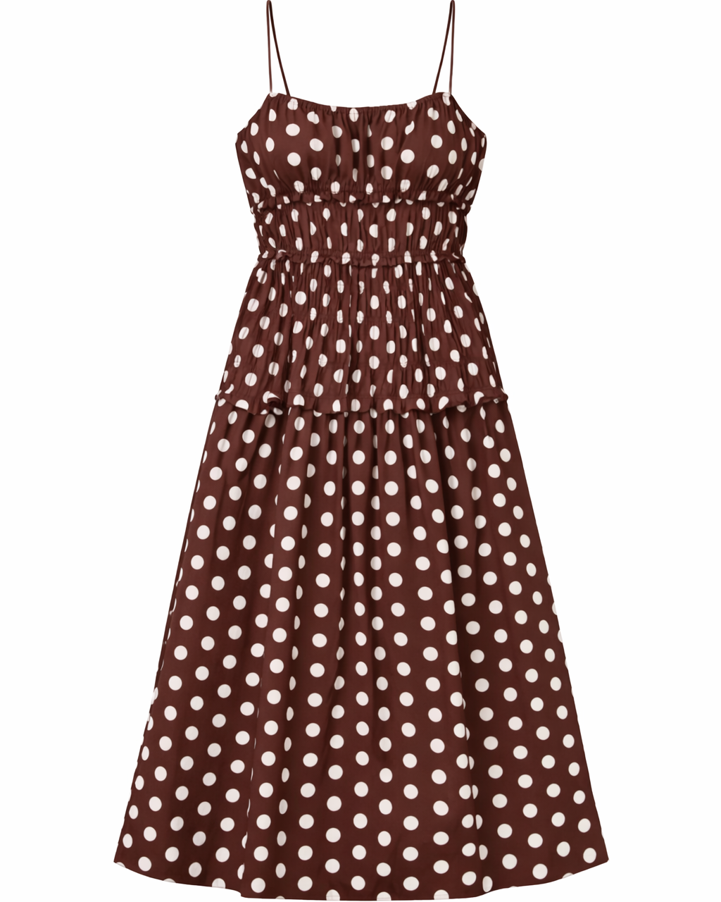Amelia Dress - Brown/Ivory Polka Dot