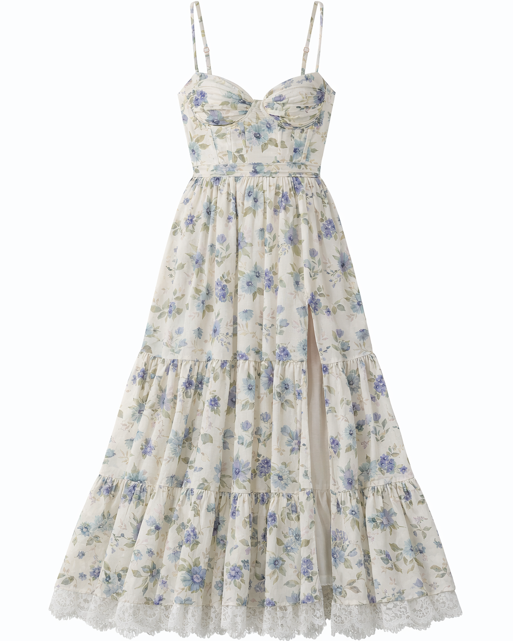 The Lara Dress - Blue Watercolor Floral