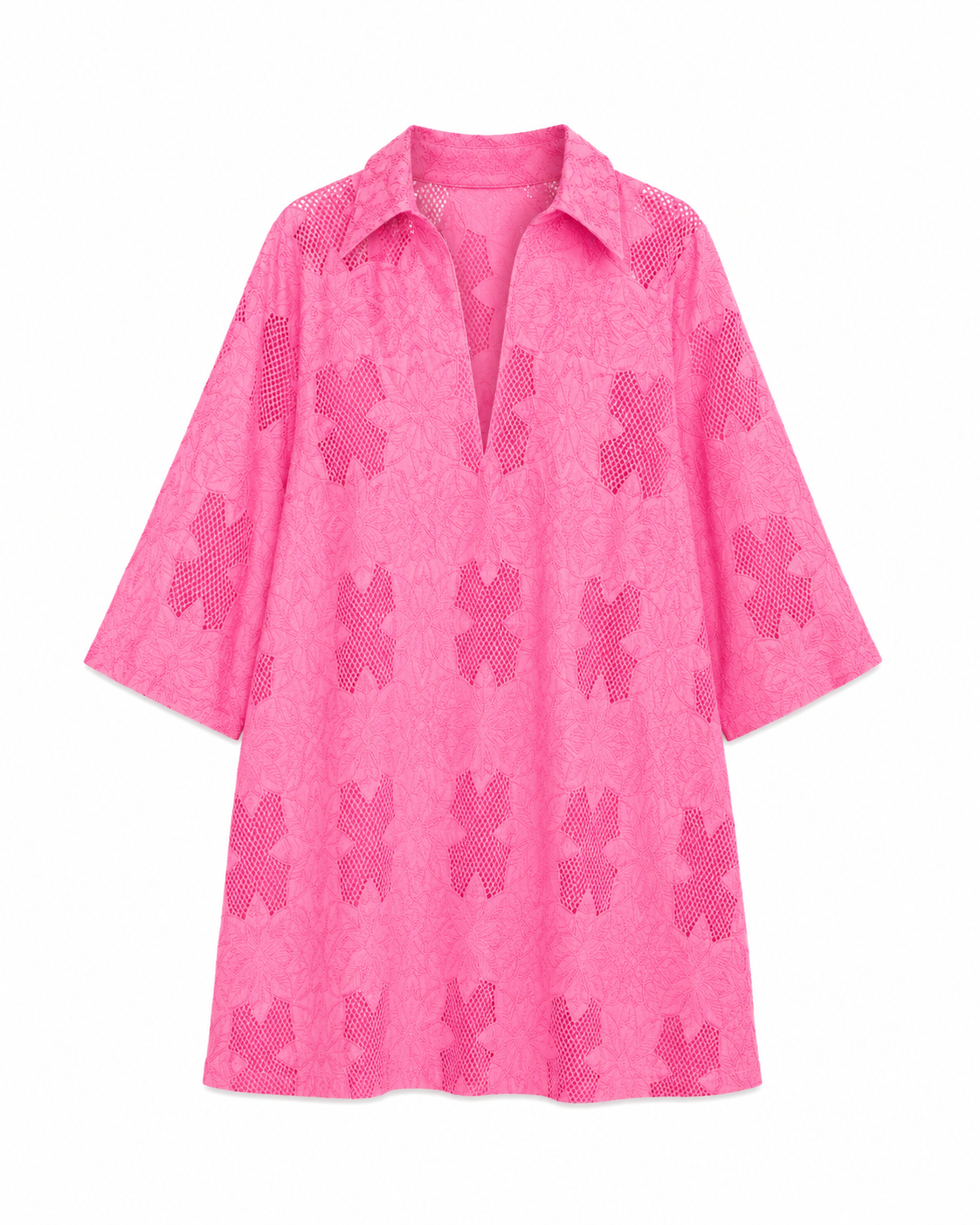 Cerise Grid Lace Mini Everyday Dress