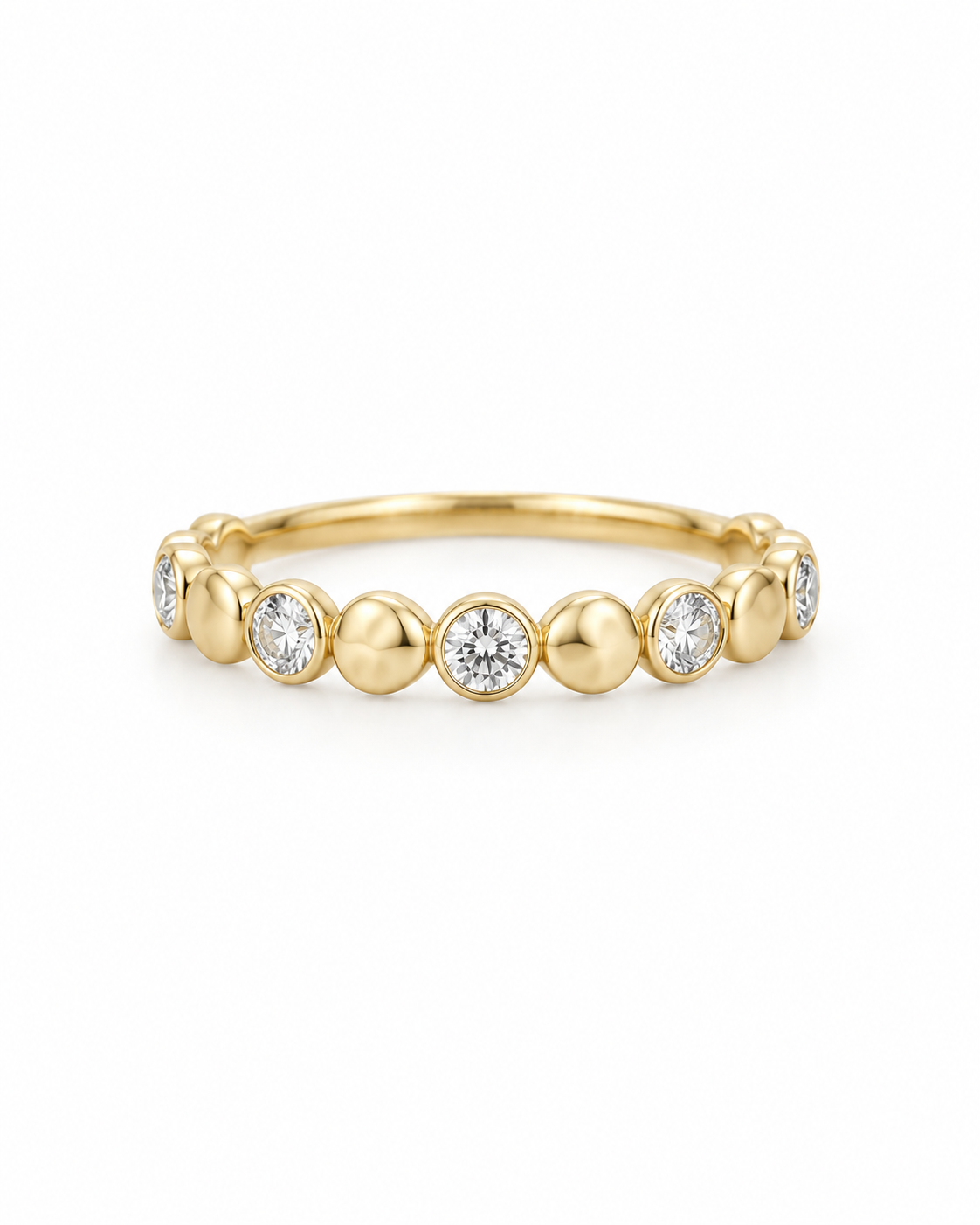 Bezel Dot Ring - Yellow Gold