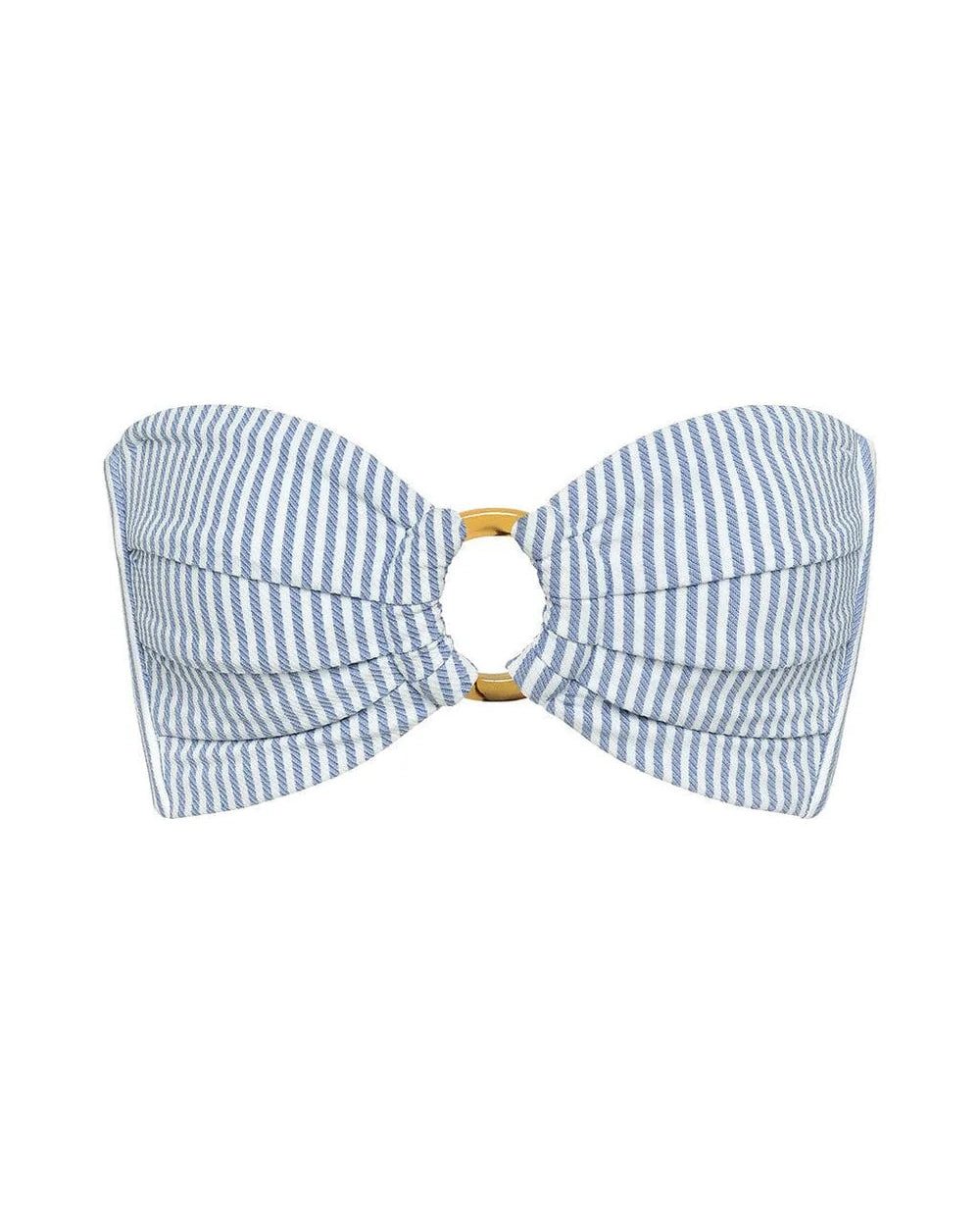Classic Blue Stripe Tori Ties Bandeau Bikini Top